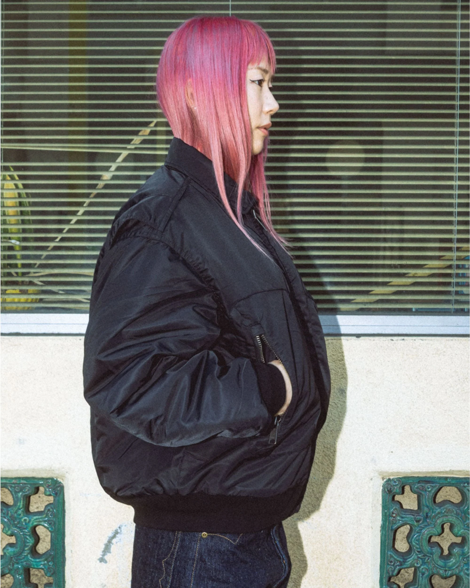 Embroidered 3D Flight Jacket  - Black - Image 6