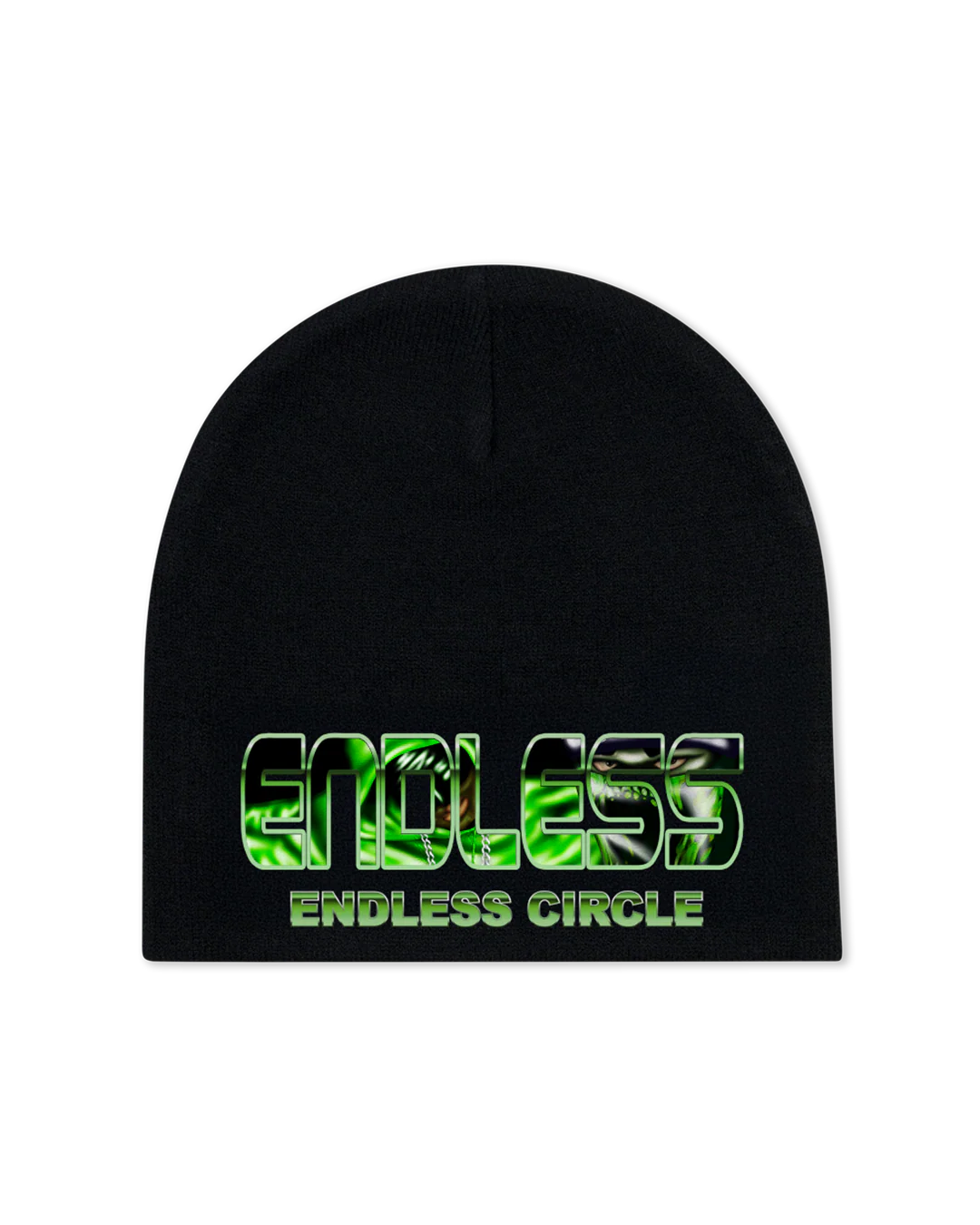 ENDLESS CIRCLE BLACK BEANIE
