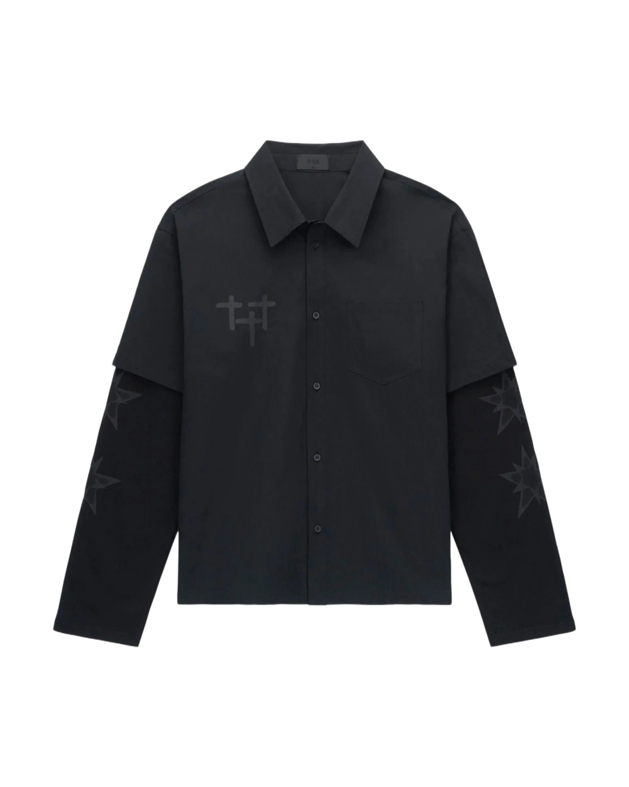 ERIK DOUBLE LAYERED SHIRT | BLACK CROSS STAR