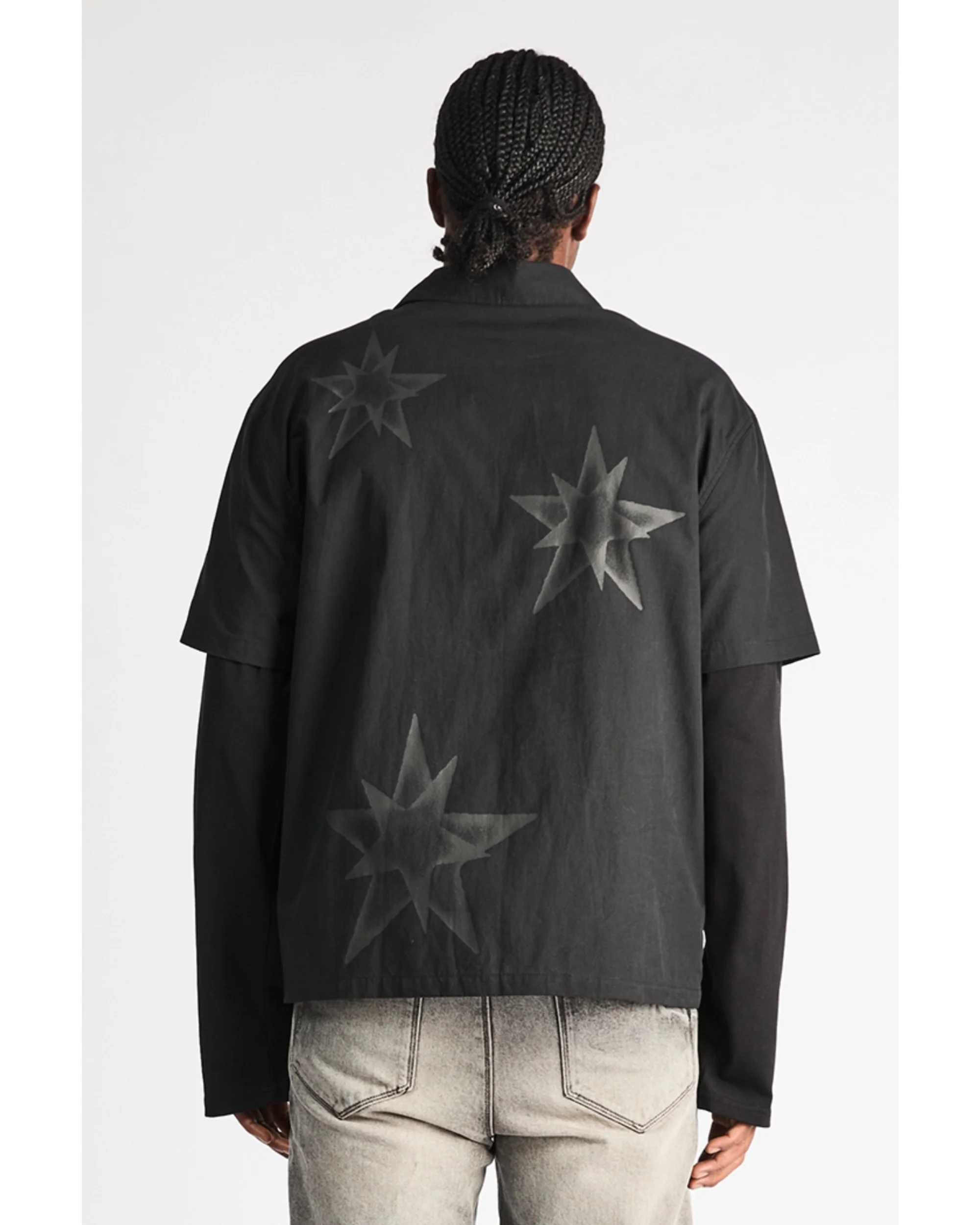 ERIK DOUBLE LAYERED SHIRT | BLACK CROSS STAR - Image 4
