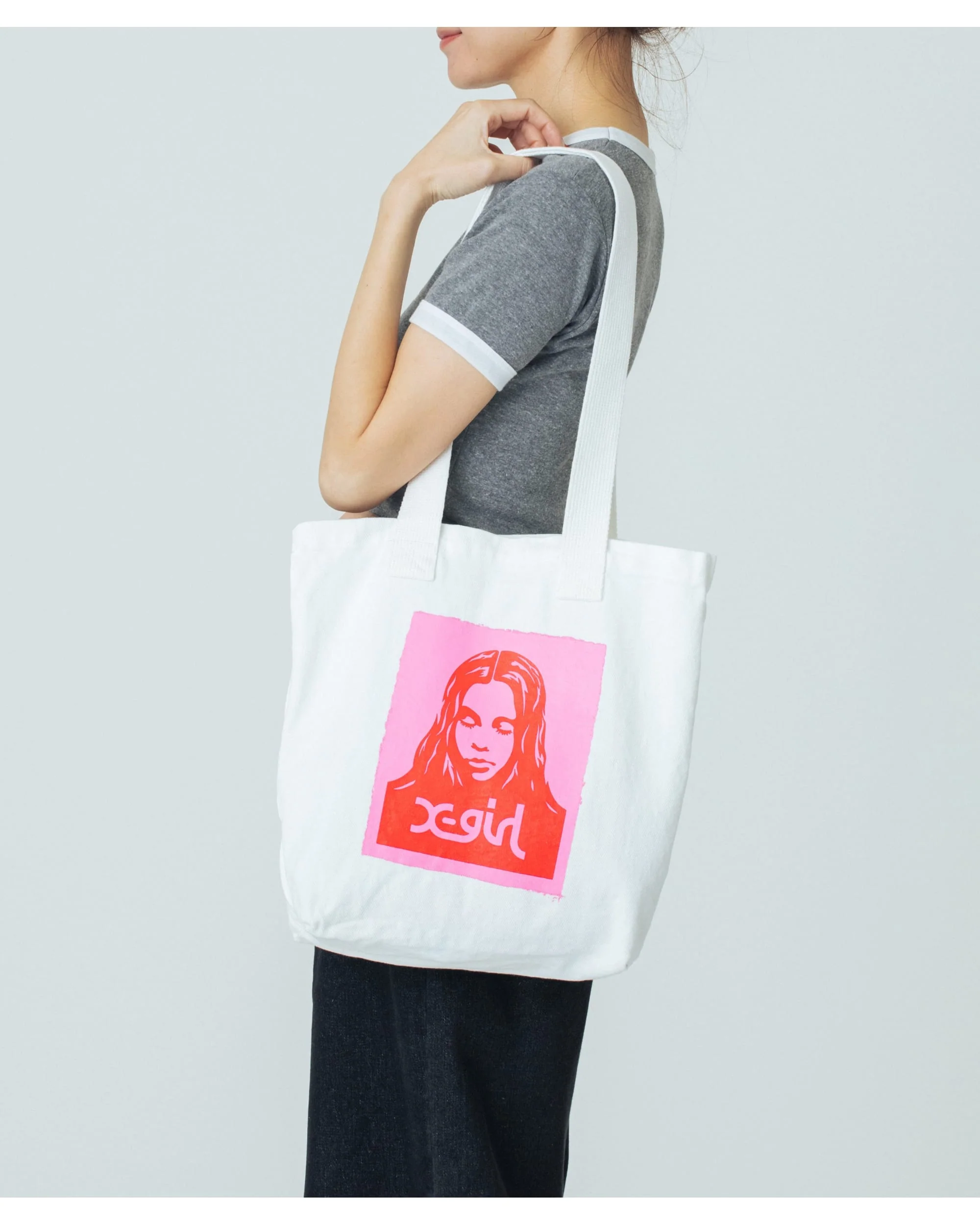 FACE POSTER WASHED DENIM TOTE BAG - Image 9