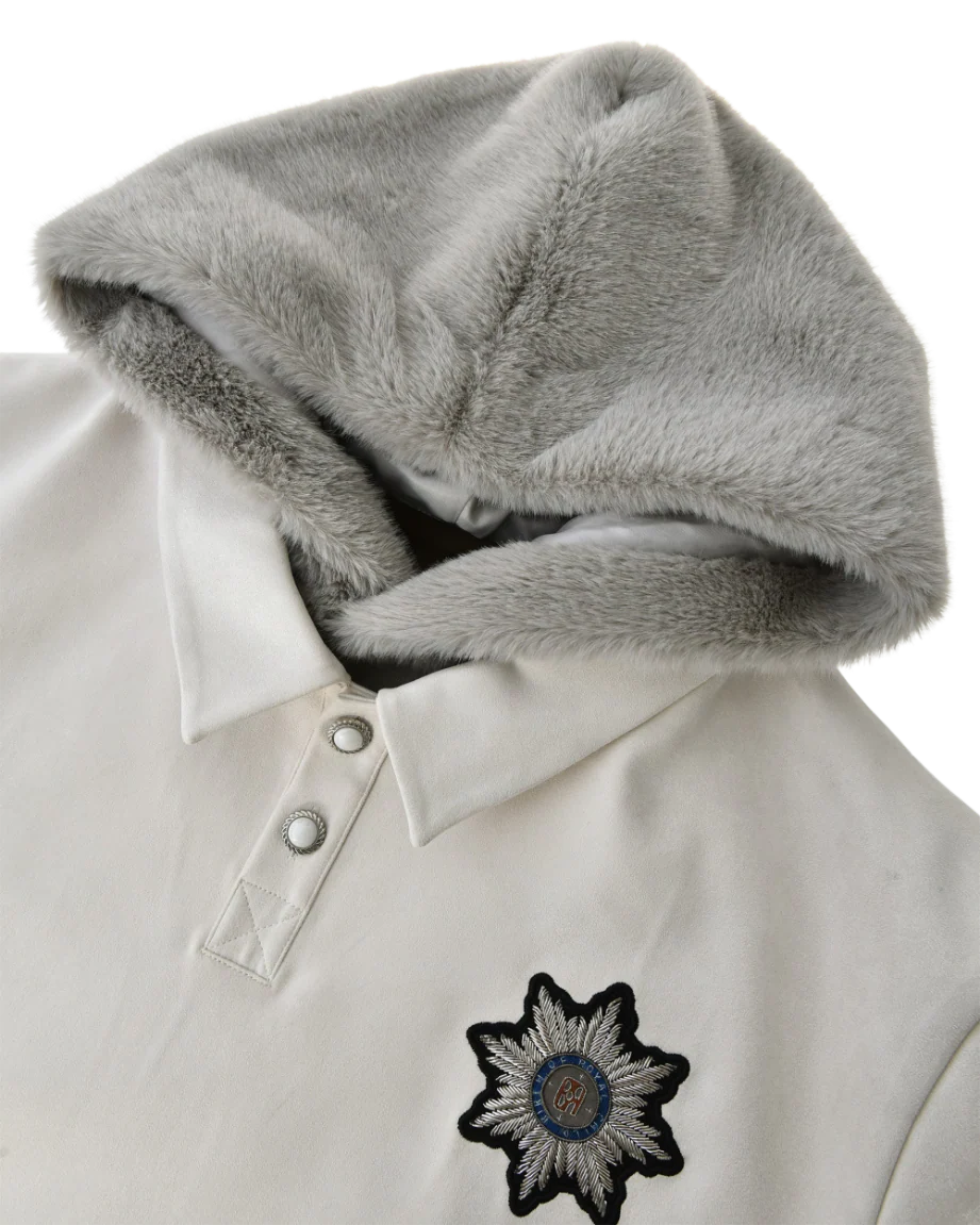 Faux Fur Hat Layered Hoodie - Image 4