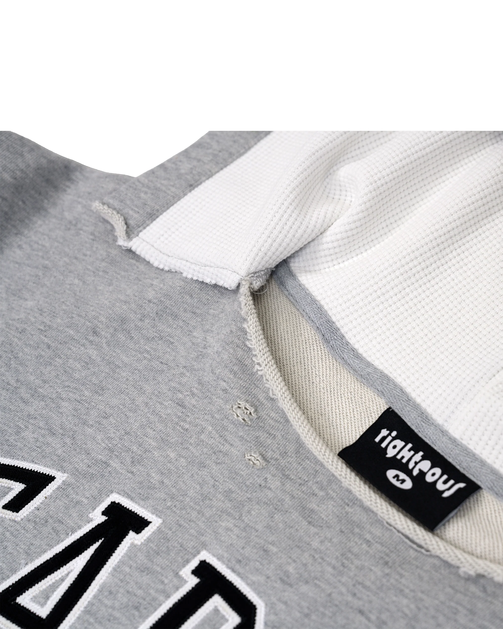 "Fear God" Distressed Cropped Hoodie - Image 5