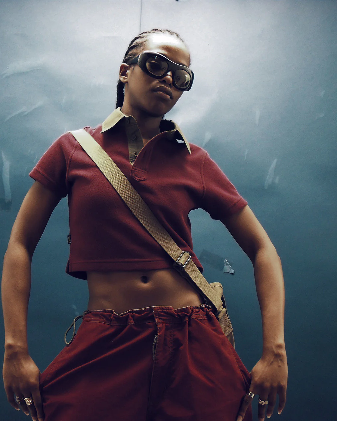 filthy® contrasted polo (maroon) - Image 3