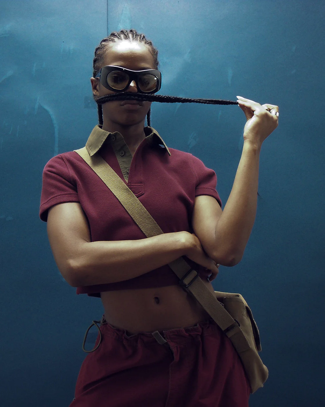 filthy® contrasted polo (maroon) - Image 4