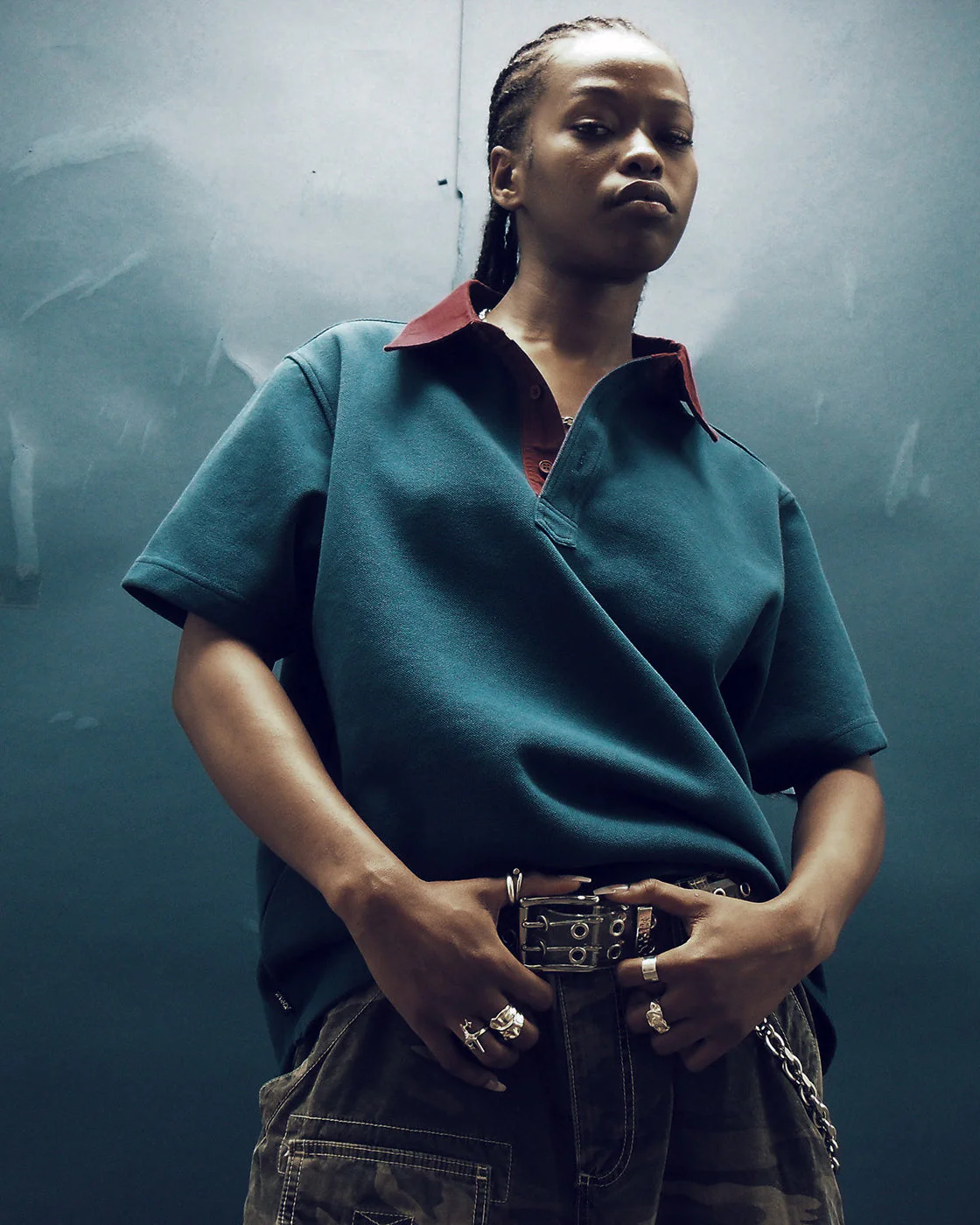 filthy® contrasted polo (navy) - Image 4
