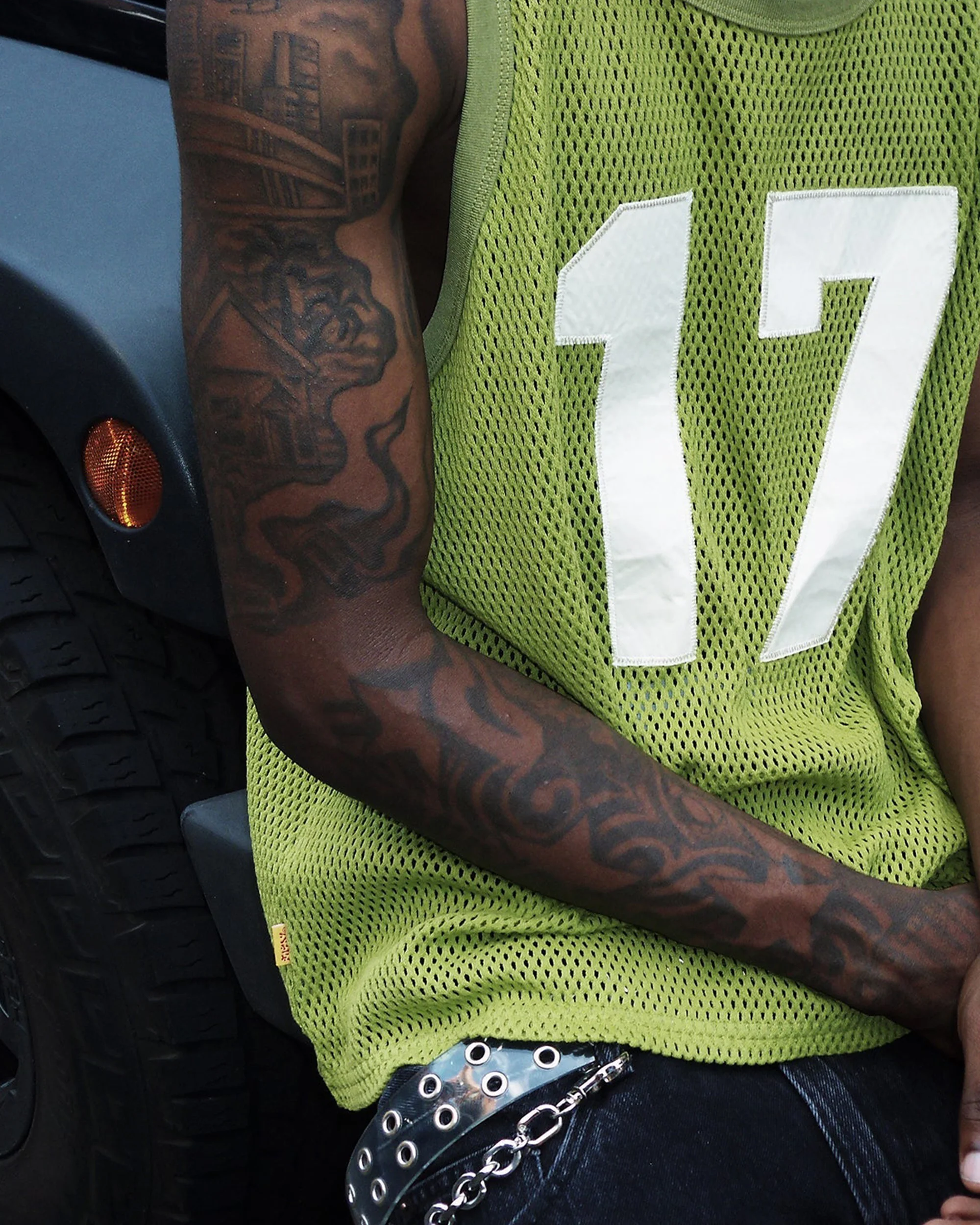 filthy® fishnet swingman jersey (lime) - Image 3