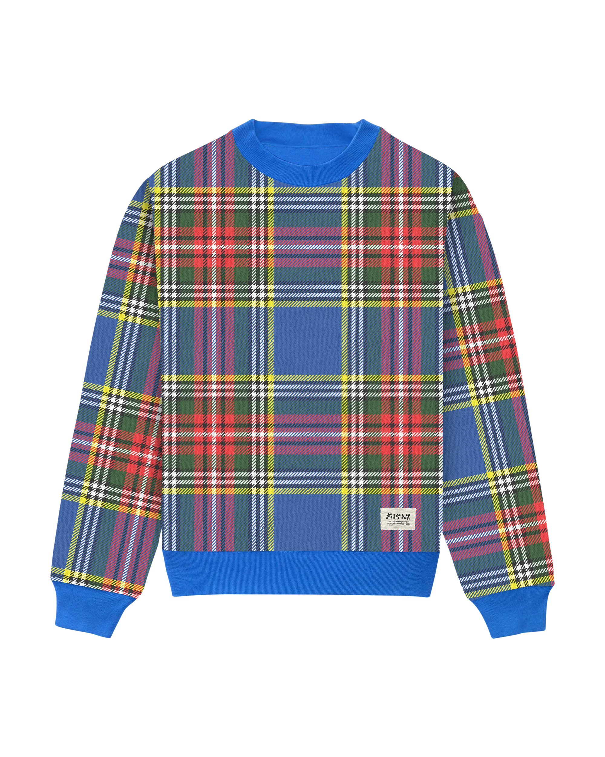 filthy® reversible sweatshirt blue tartan