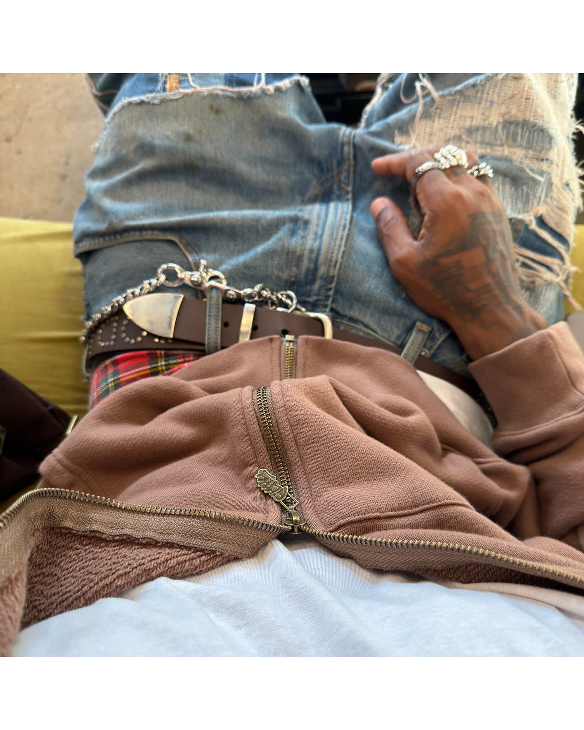 Filthy® Lightweight Zip-Up Hoodie - Army Brown - Image 2