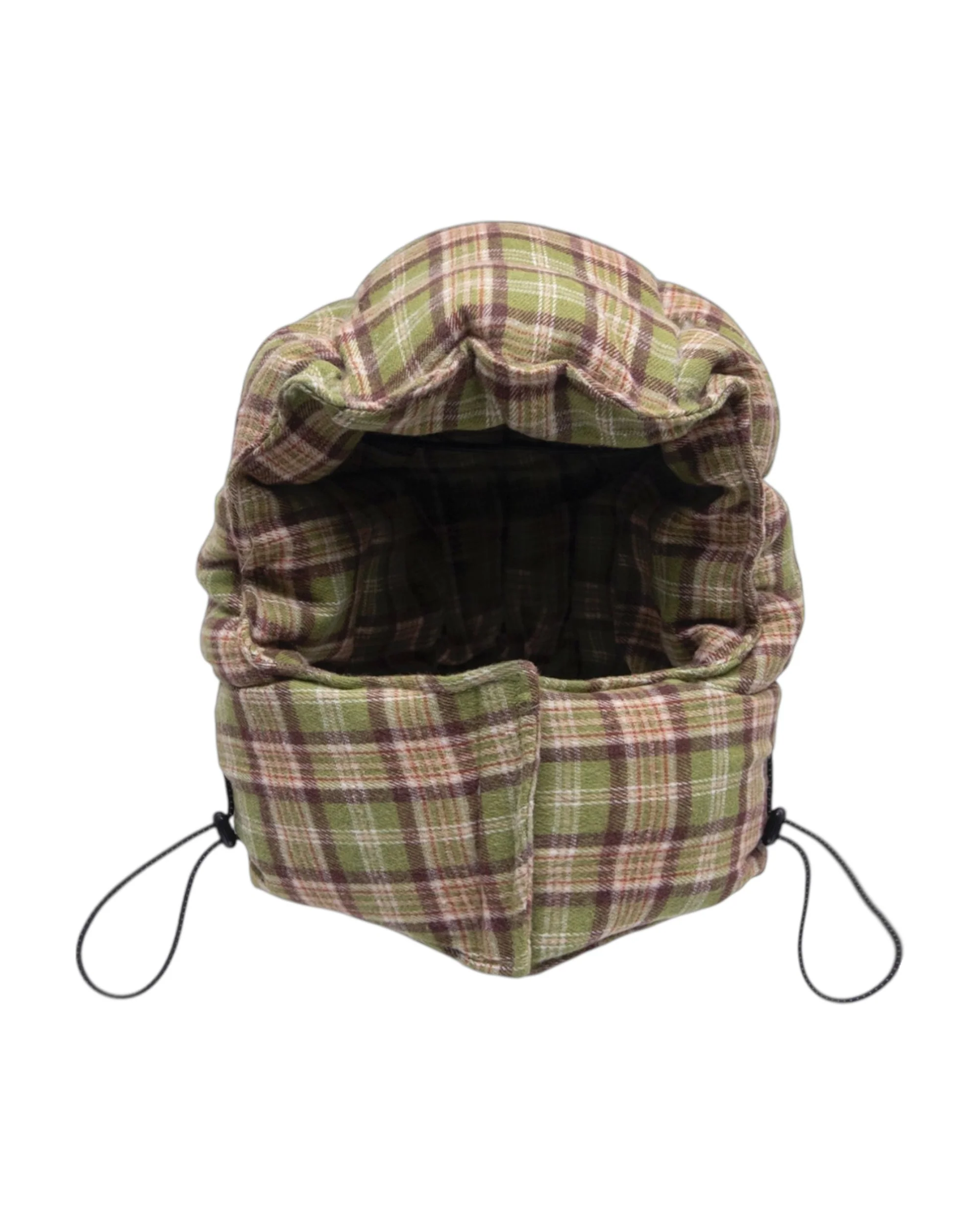 filthy plaid puffer hood (green)