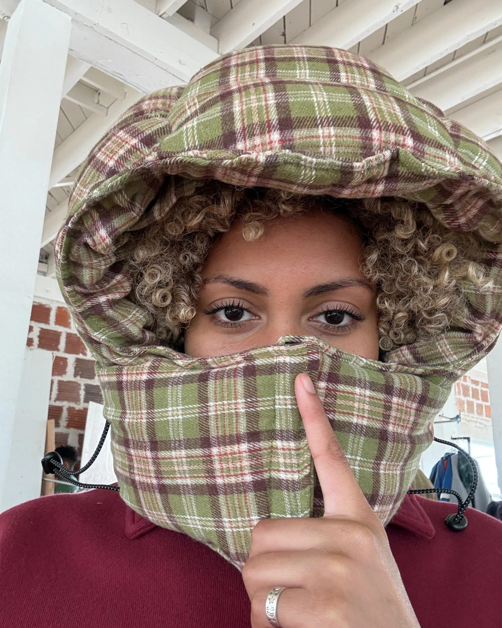 filthy plaid puffer hood (green) - Image 5