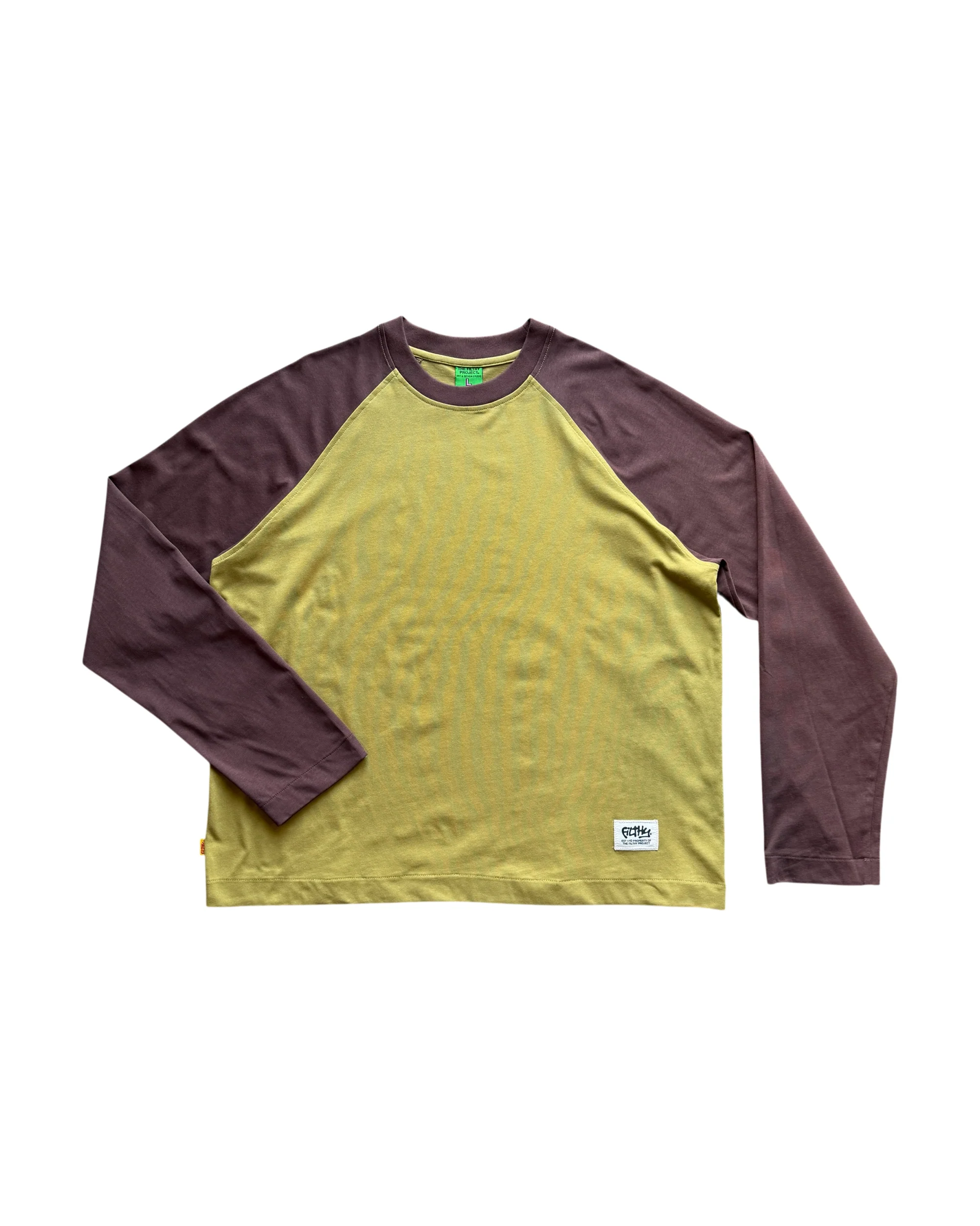 Filthy® Raglan Long Sleeve - Lime/Brown