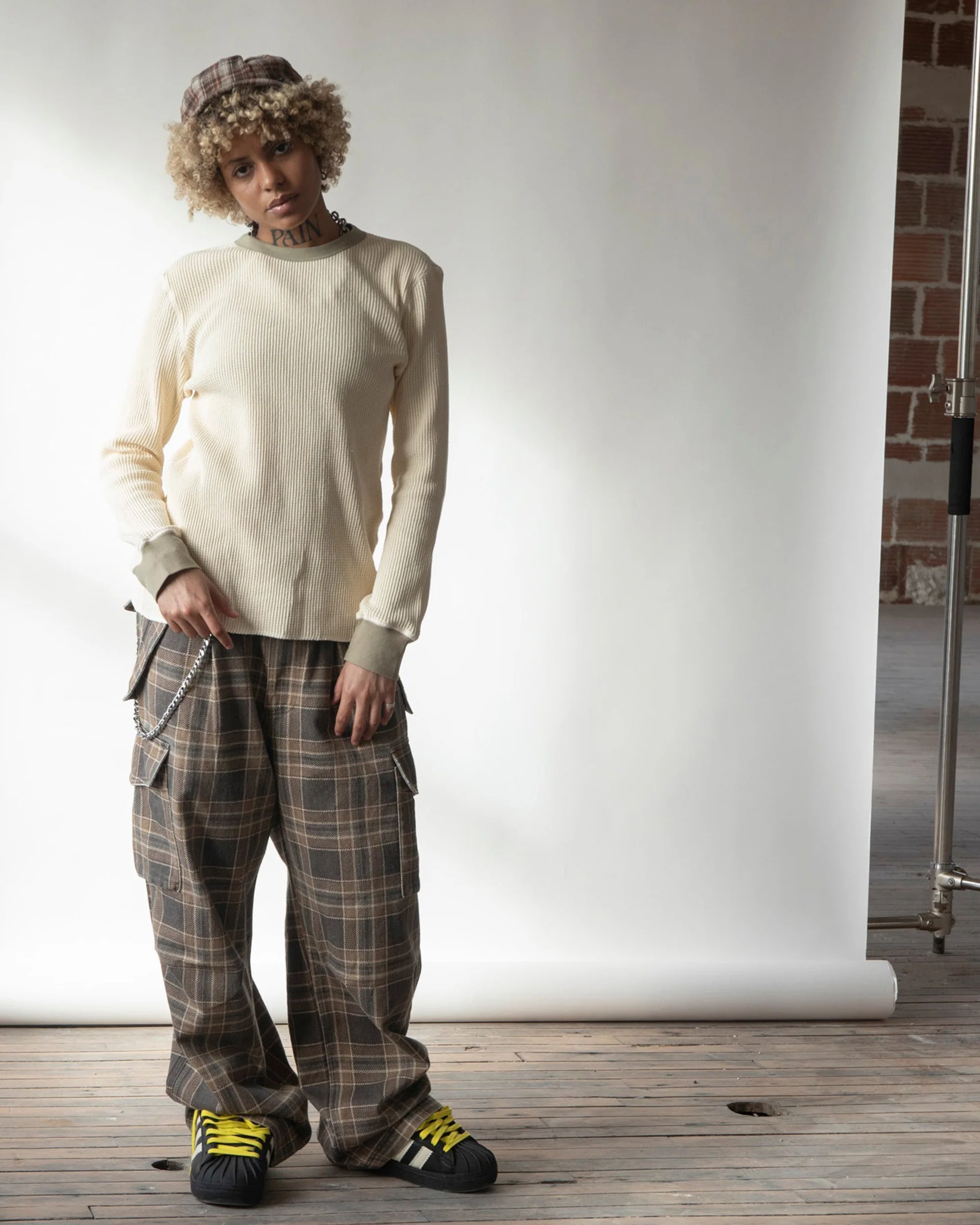 filthy wide-leg cargo (brown plaid) - Image 4