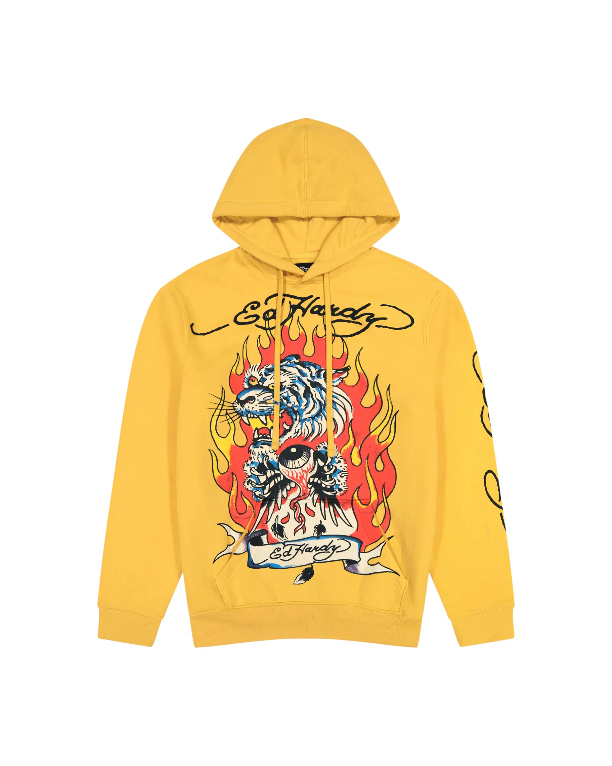 Fire Tiger Golden Yellow Pullover Hoodie