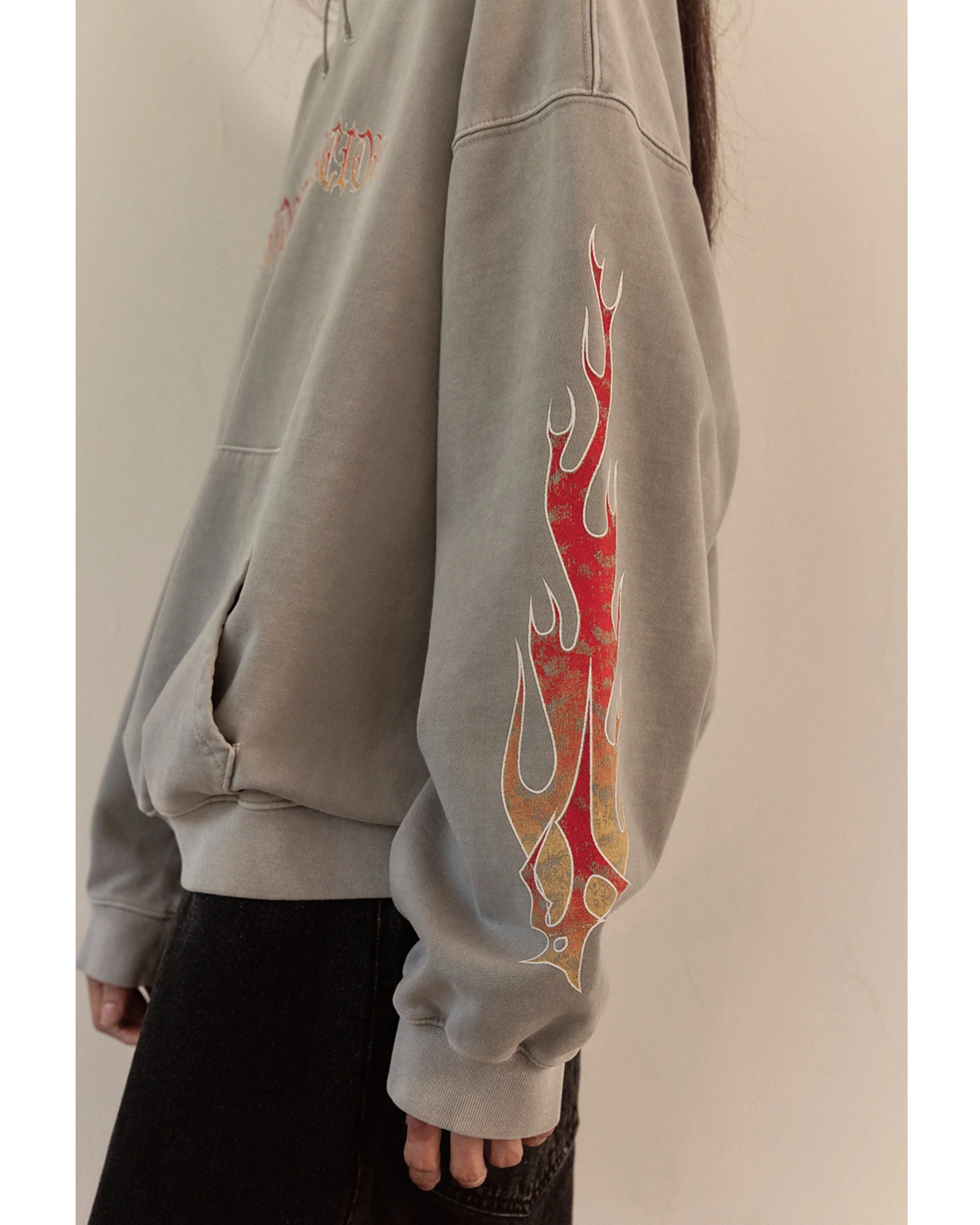 FLAME BEADS HOODIE / GRAY - Image 11