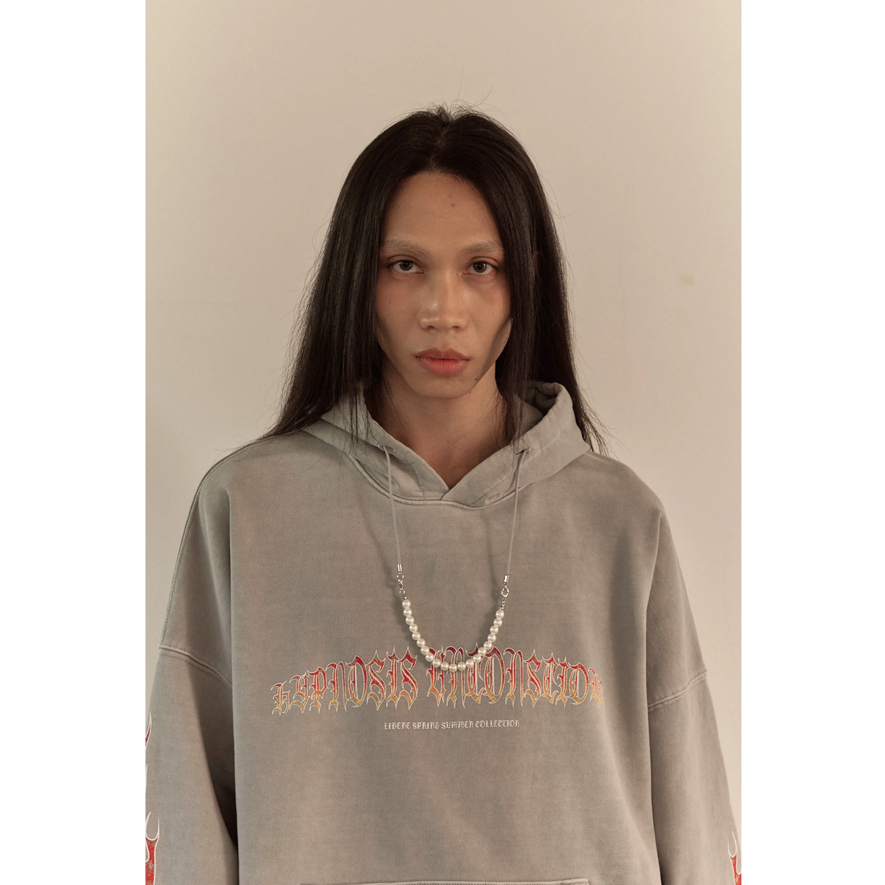 FLAME BEADS HOODIE / GRAY - Image 48