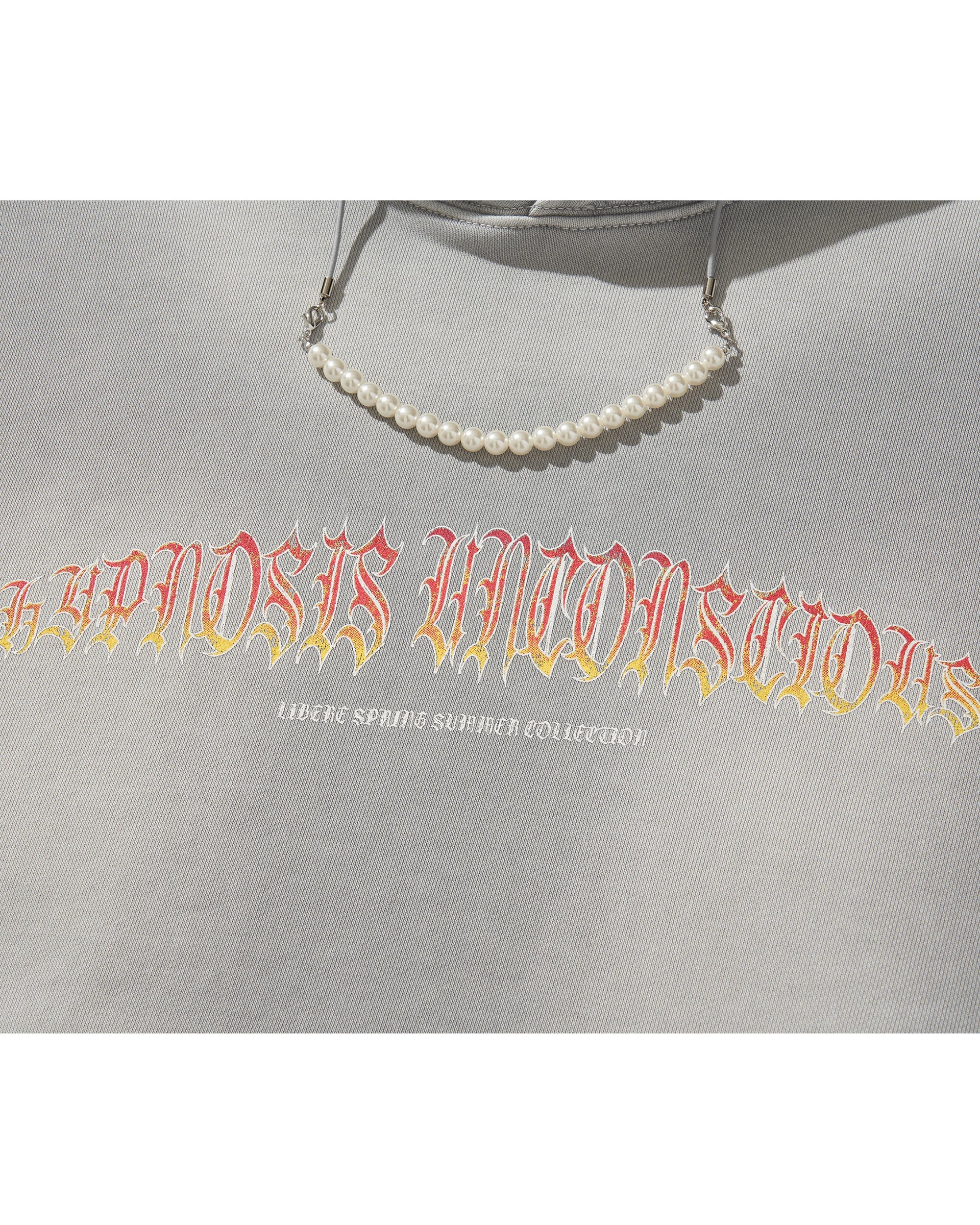 FLAME BEADS HOODIE / GRAY - Image 6
