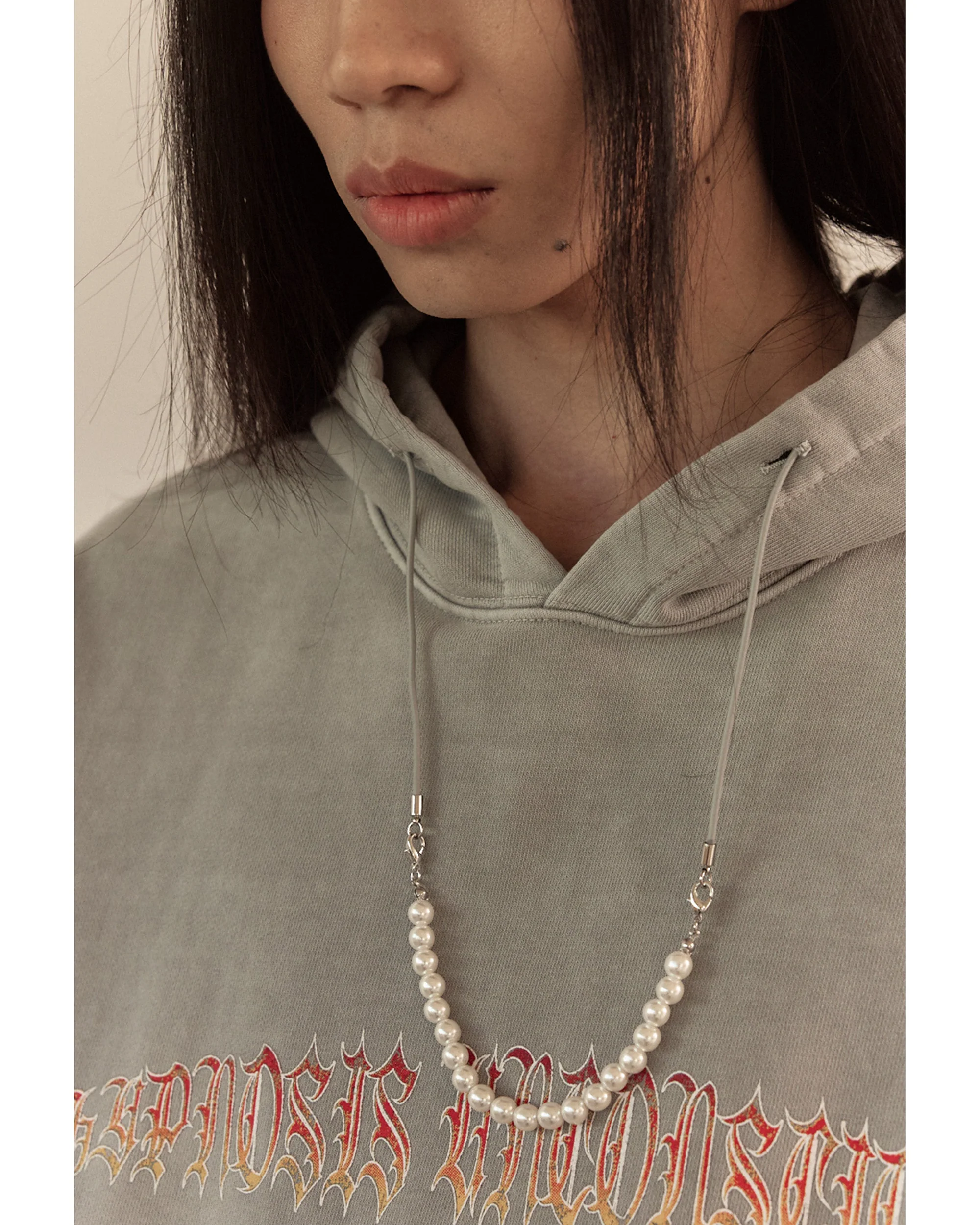 FLAME BEADS HOODIE / GRAY - Image 9