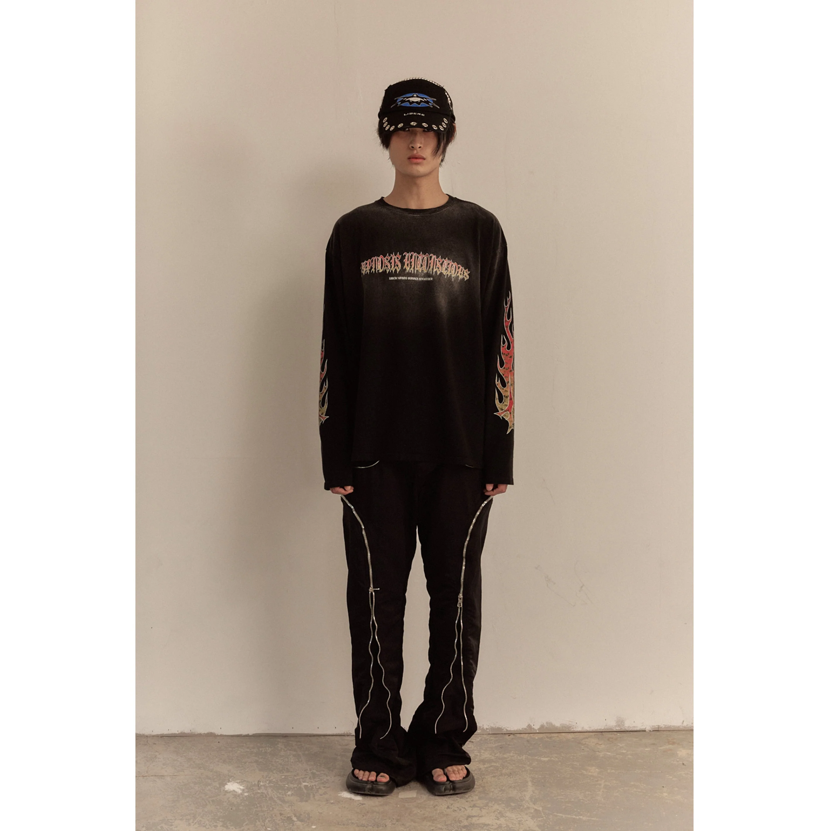 FLAME LONG SLEEVE TEE / BLACK - Image 23