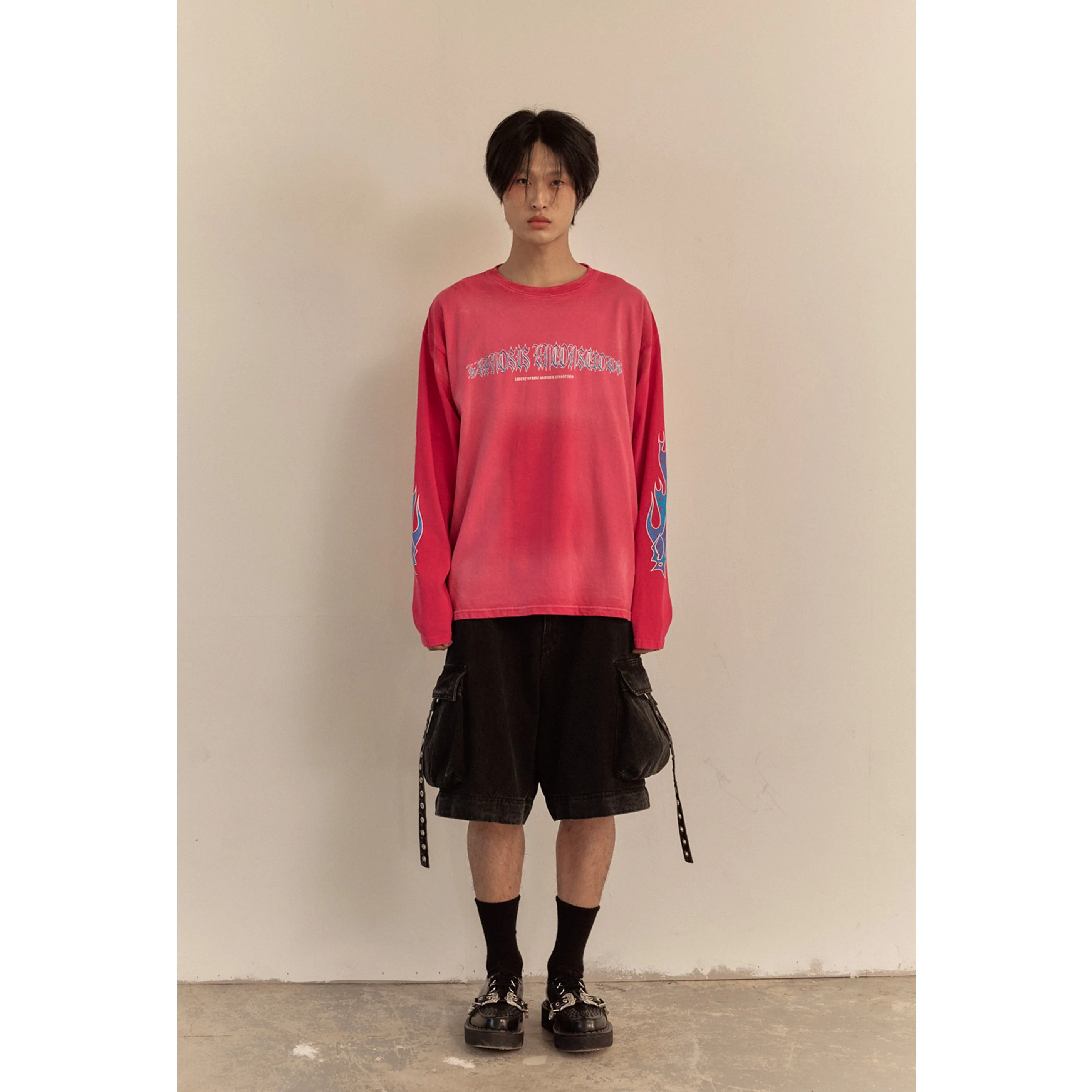 FLAME LONG SLEEVE TEE / PINK - Image 38