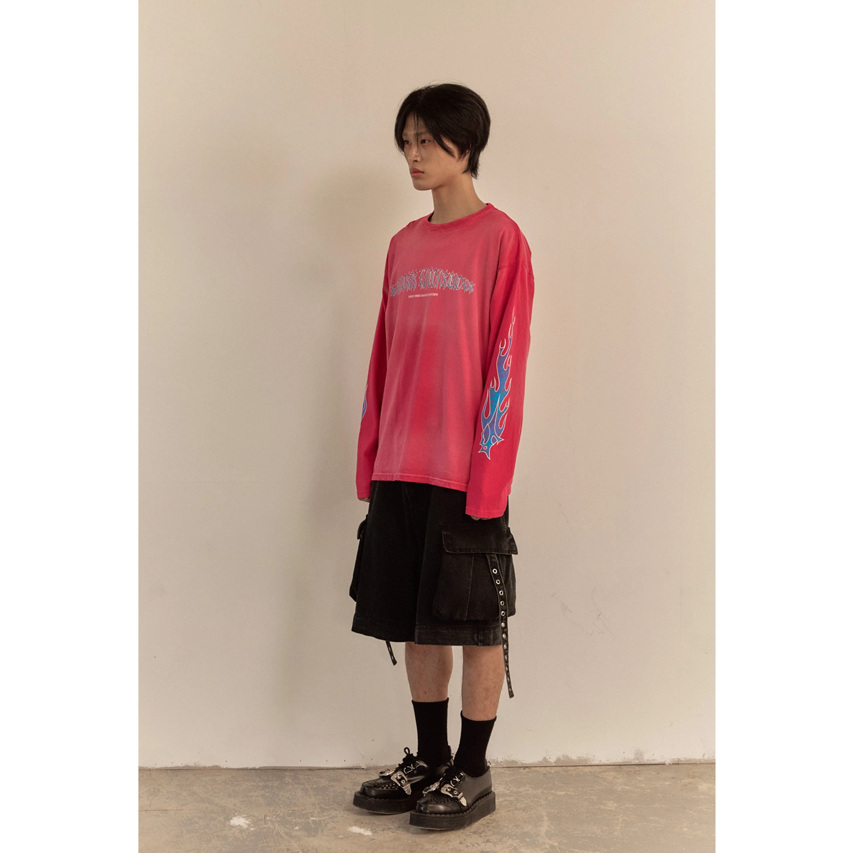 FLAME LONG SLEEVE TEE / PINK - Image 39