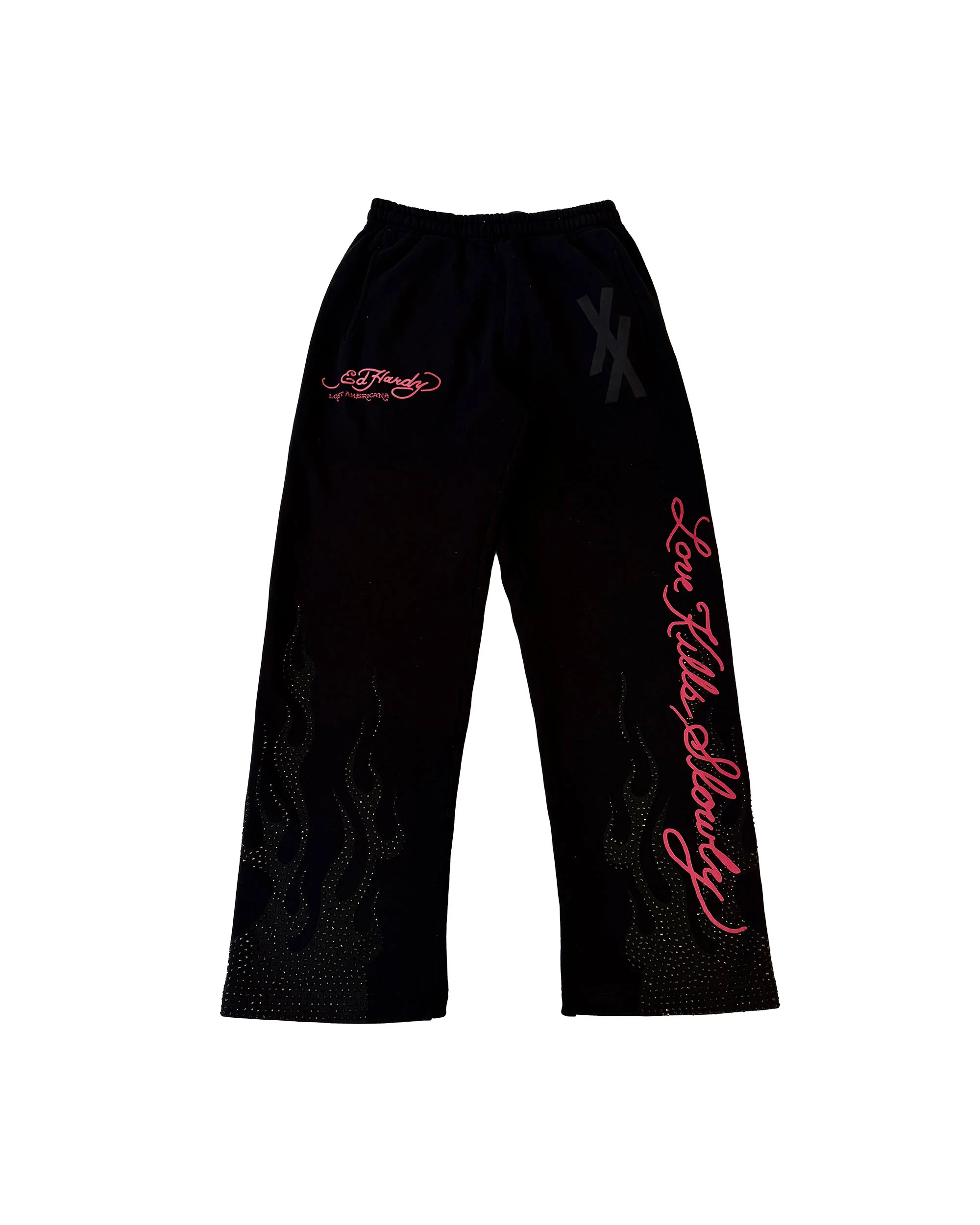 Flames Rhinestone Sweatpants