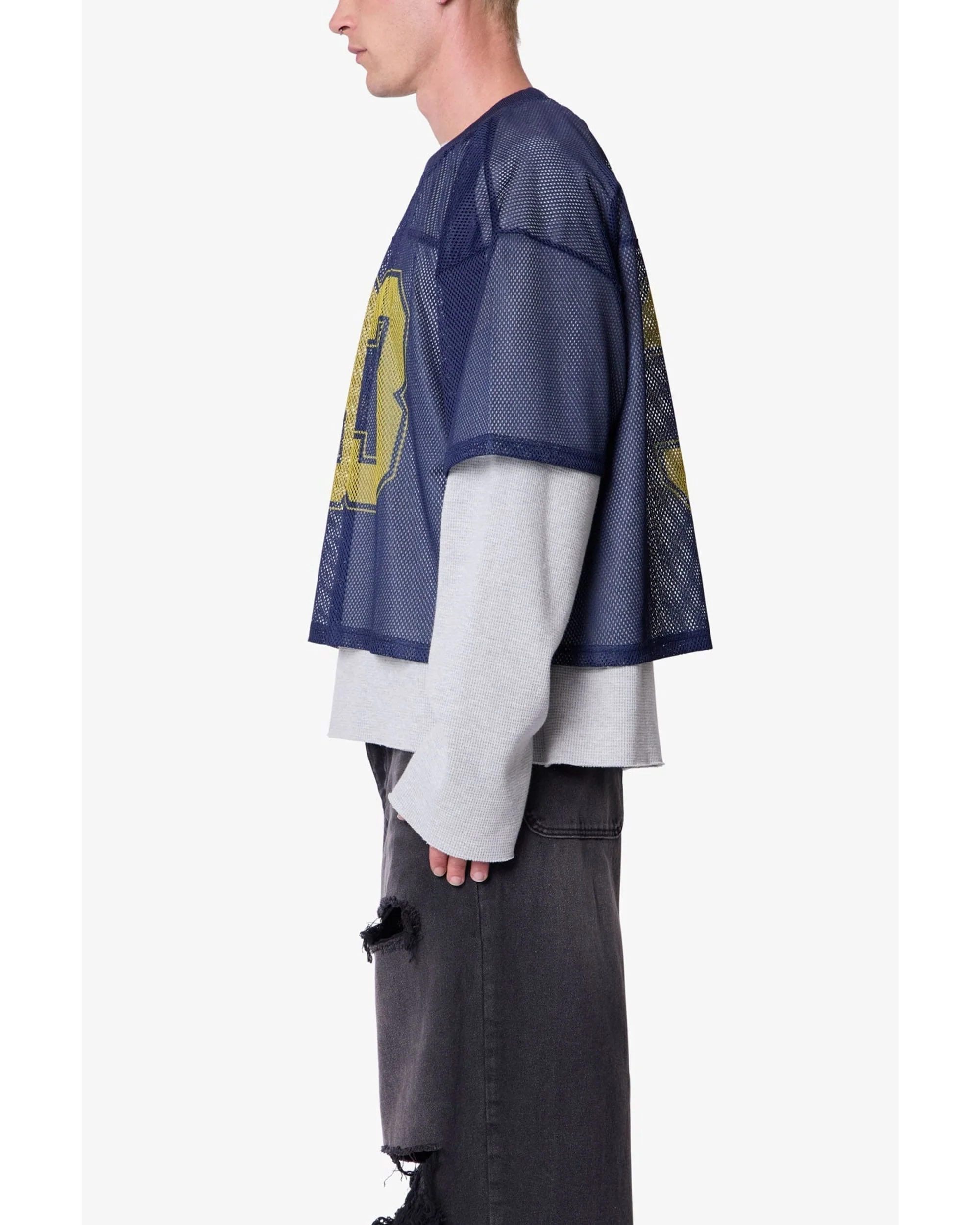 Football Mesh Jersey Shirt - Navy - Image 5