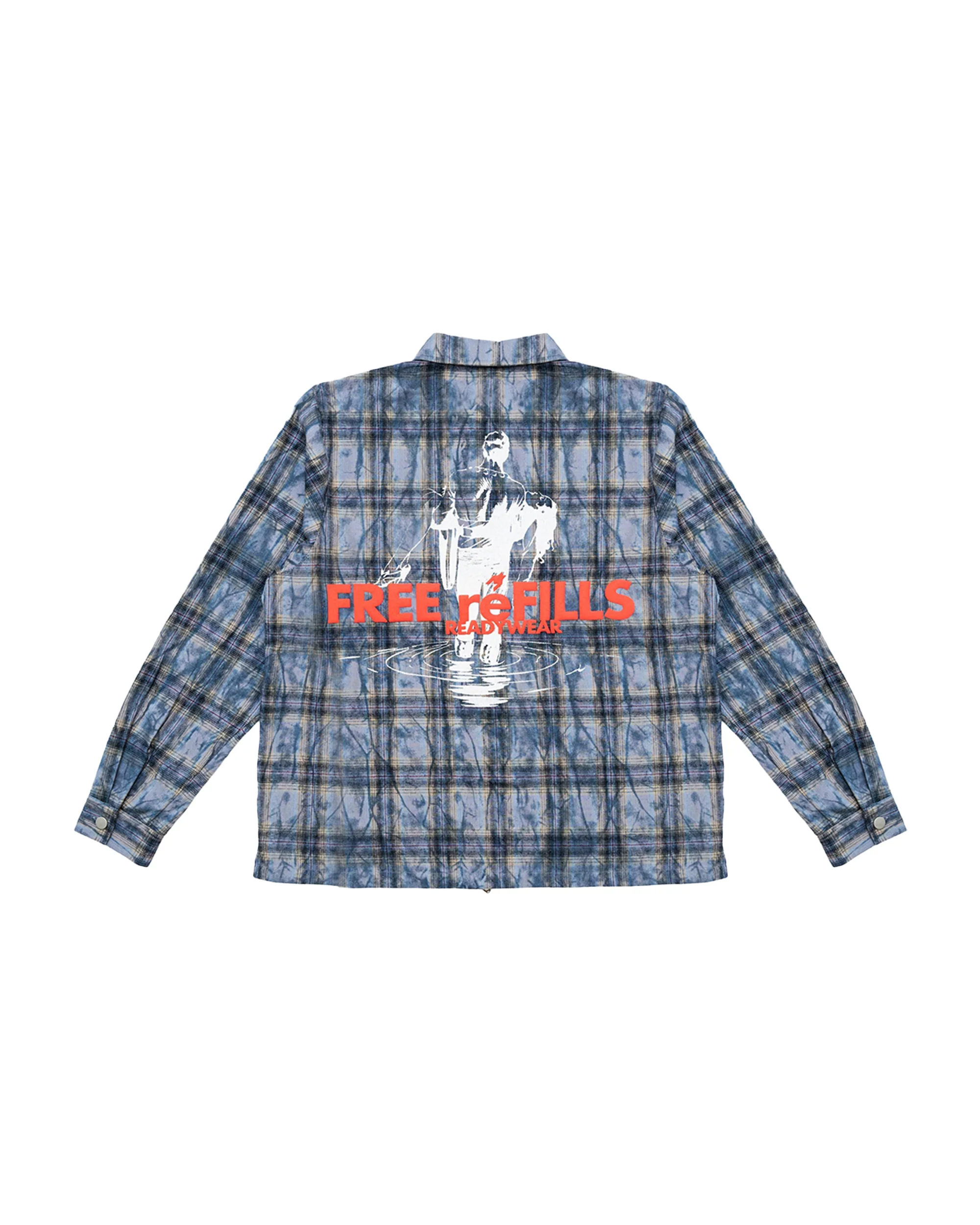 FR Cropped Flannel - Washed Blue - Image 2