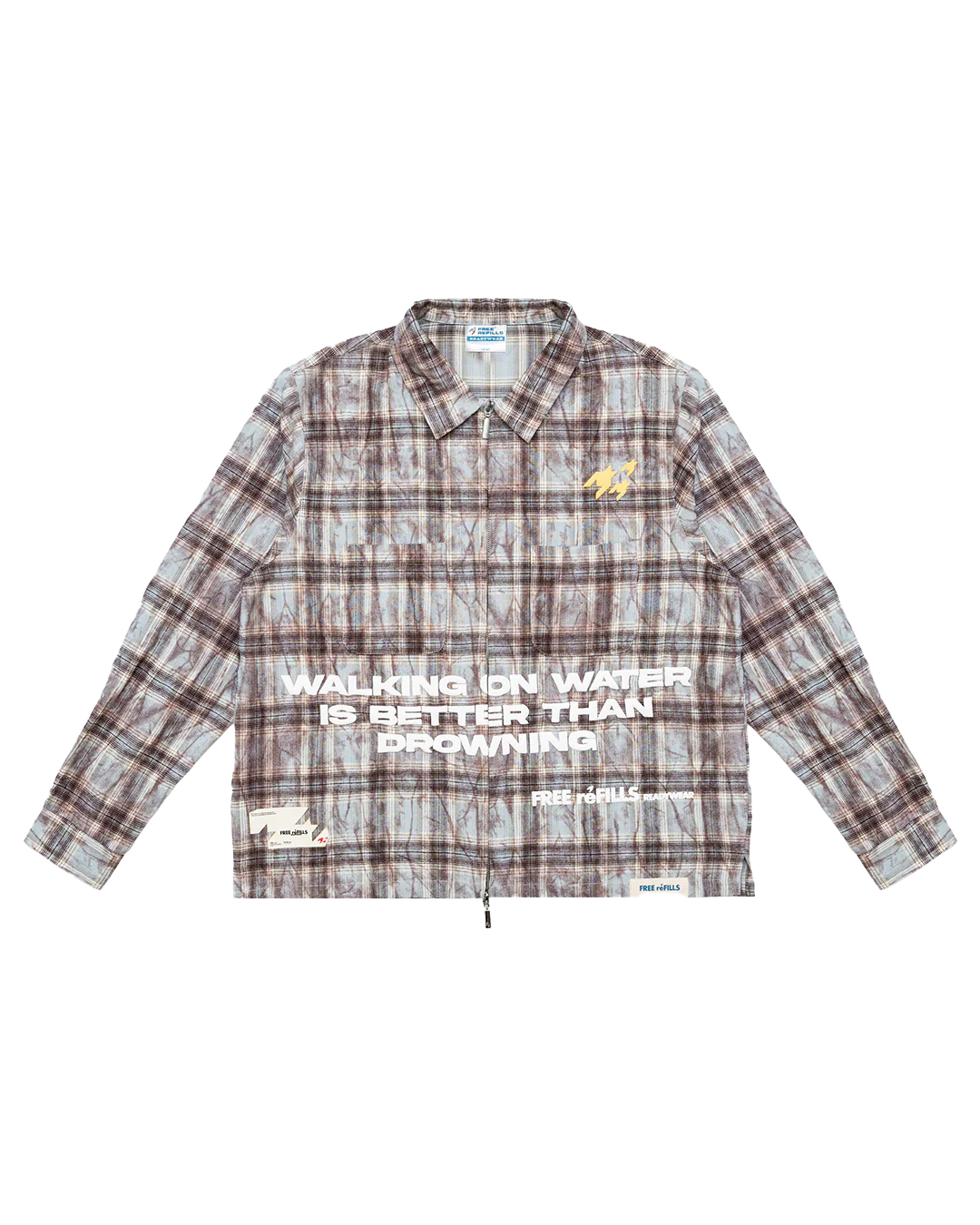 FR Cropped Flannel - Washed Brown