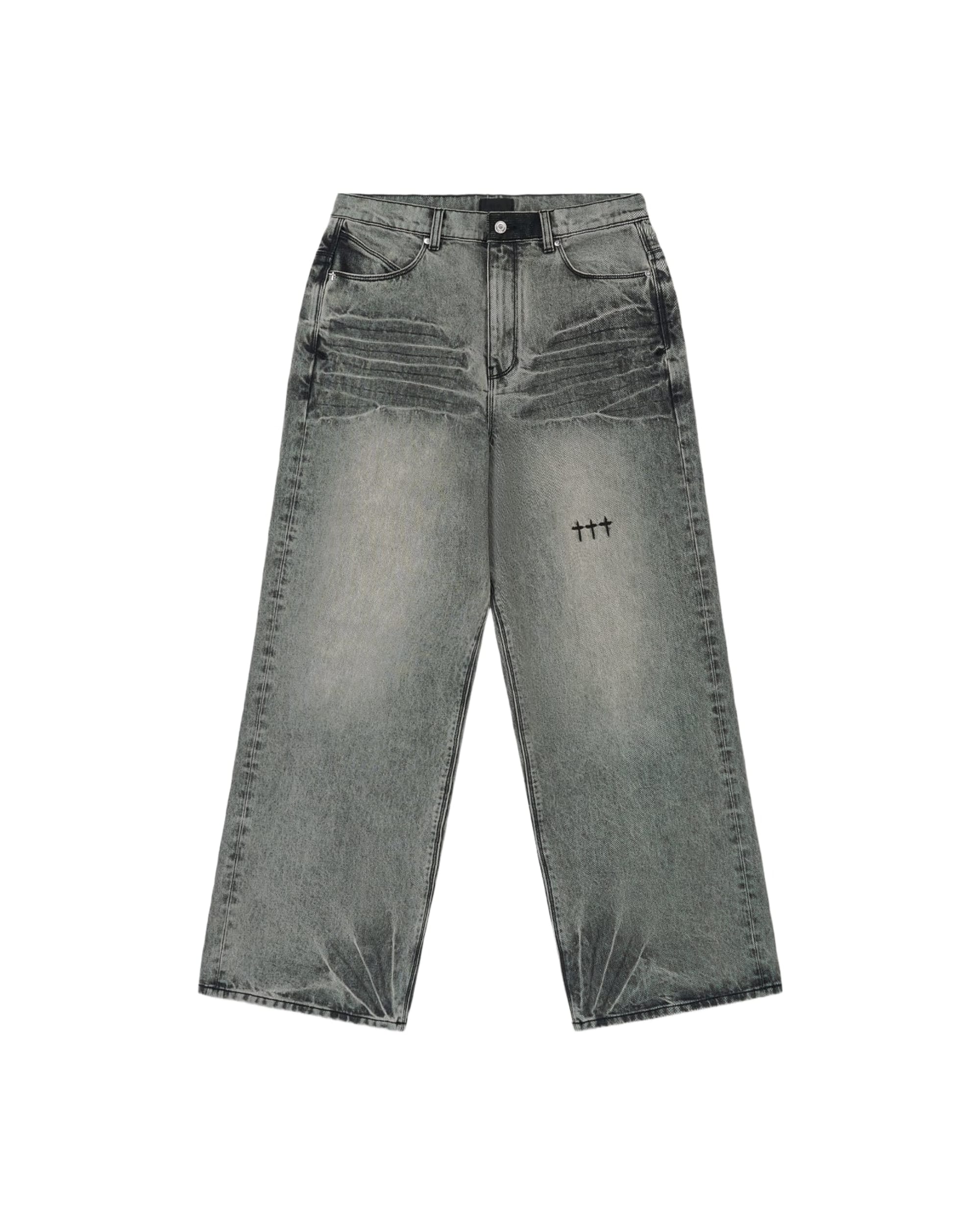 FRANCO WIDE LEG JEAN | IRON HAZE CROSS TRIAD
