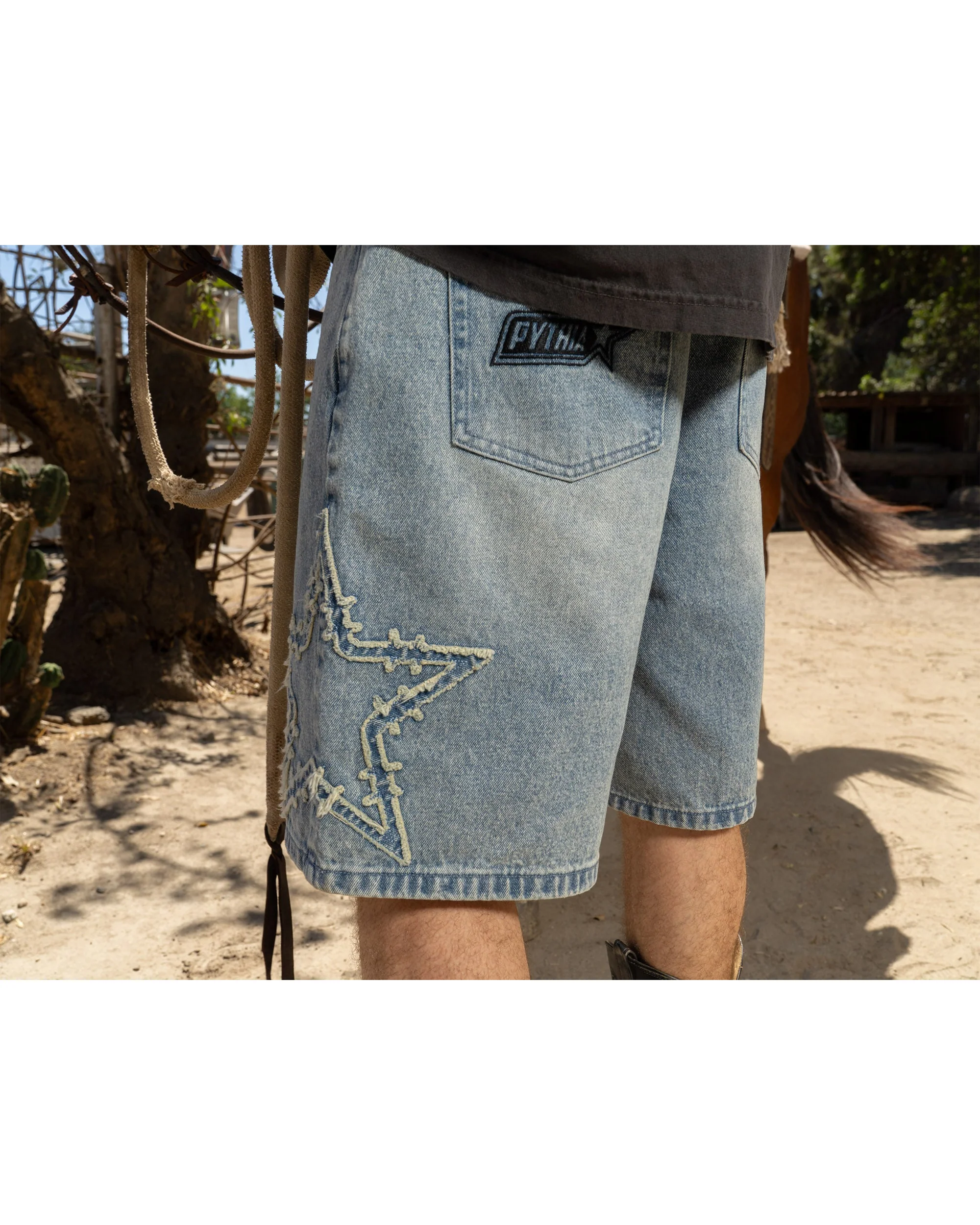FRAYED BARBWIRE STAR JORTS - Image 5