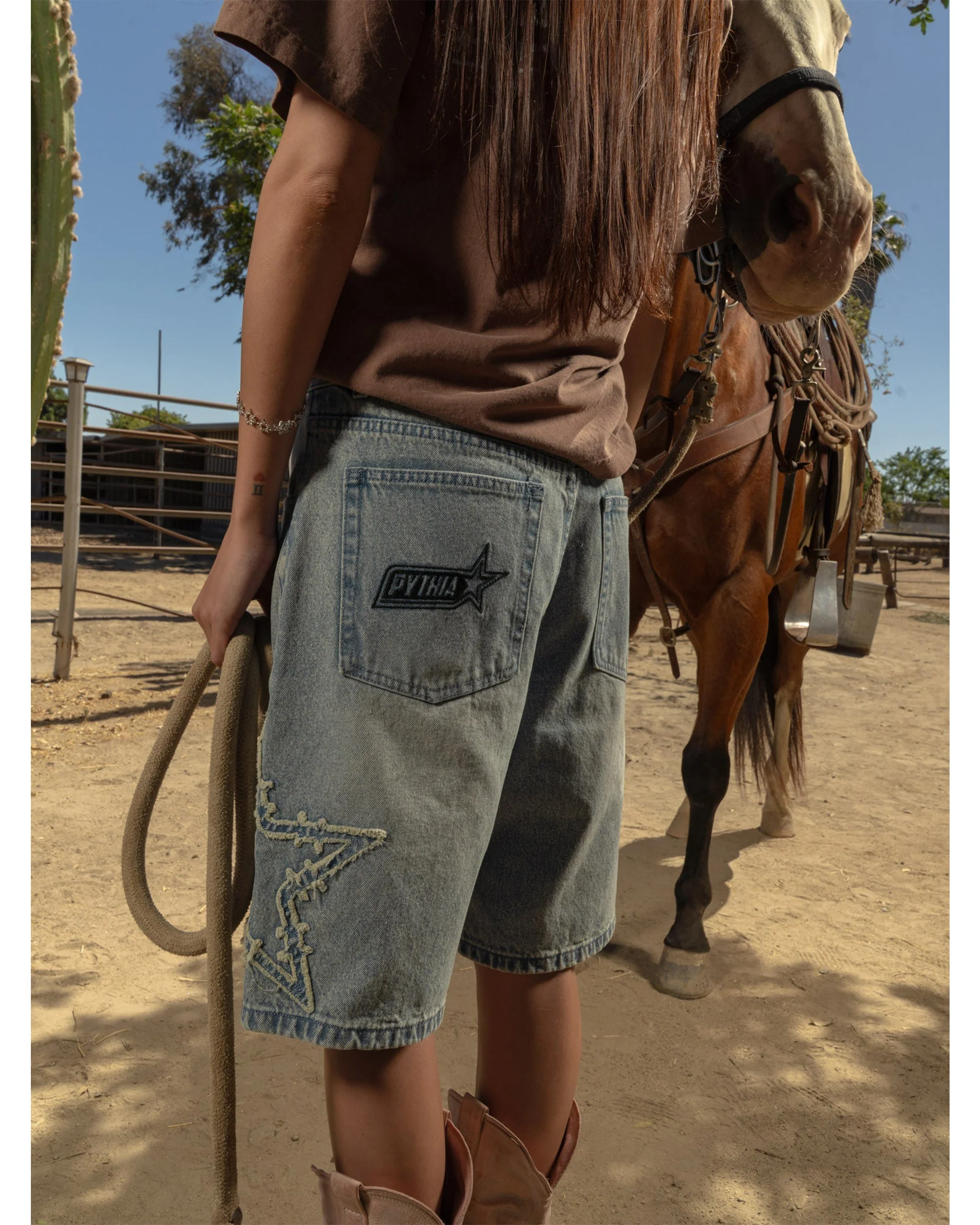 FRAYED BARBWIRE STAR JORTS - Image 9
