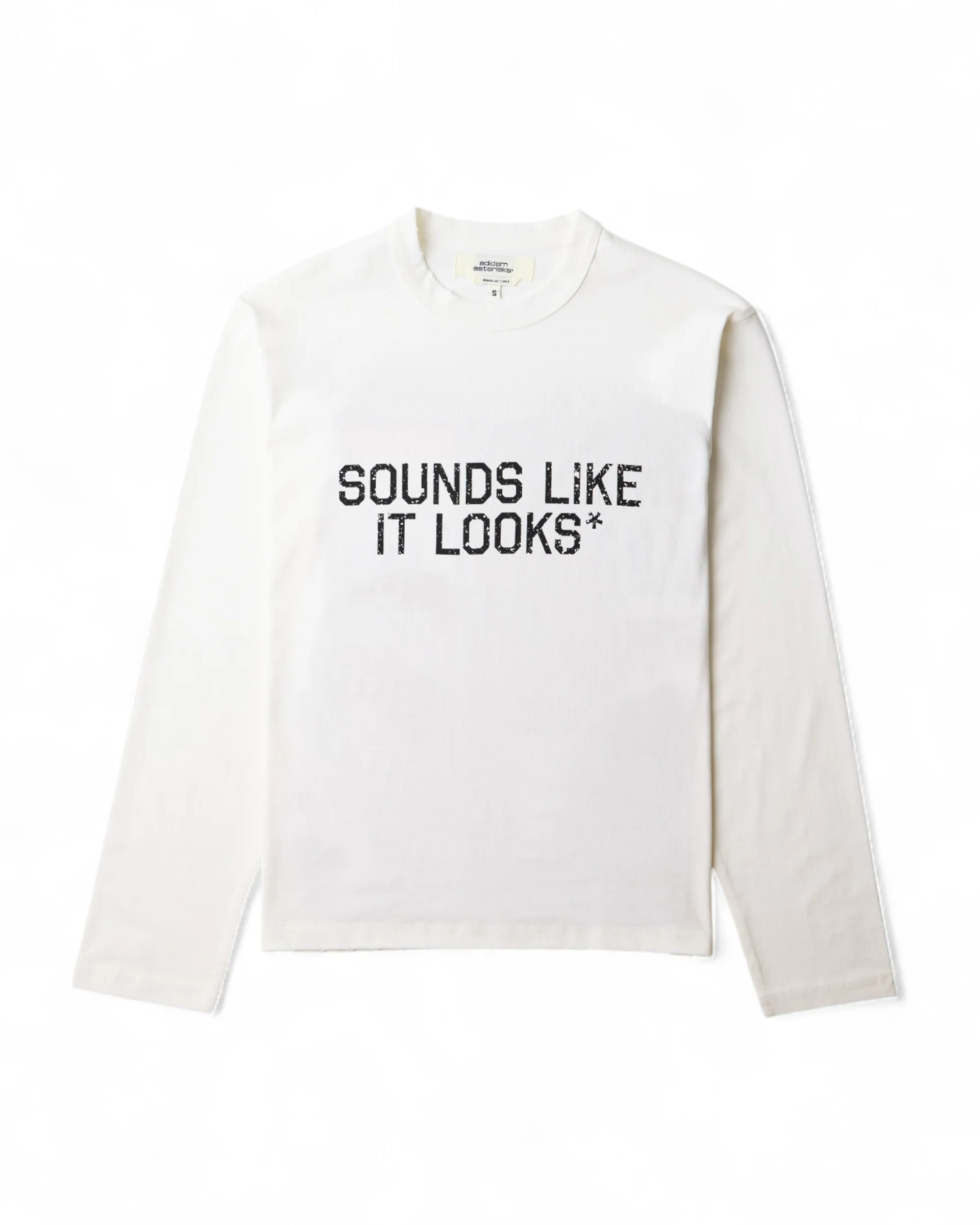 Frayed Slogan Long-Sleeve Shirt