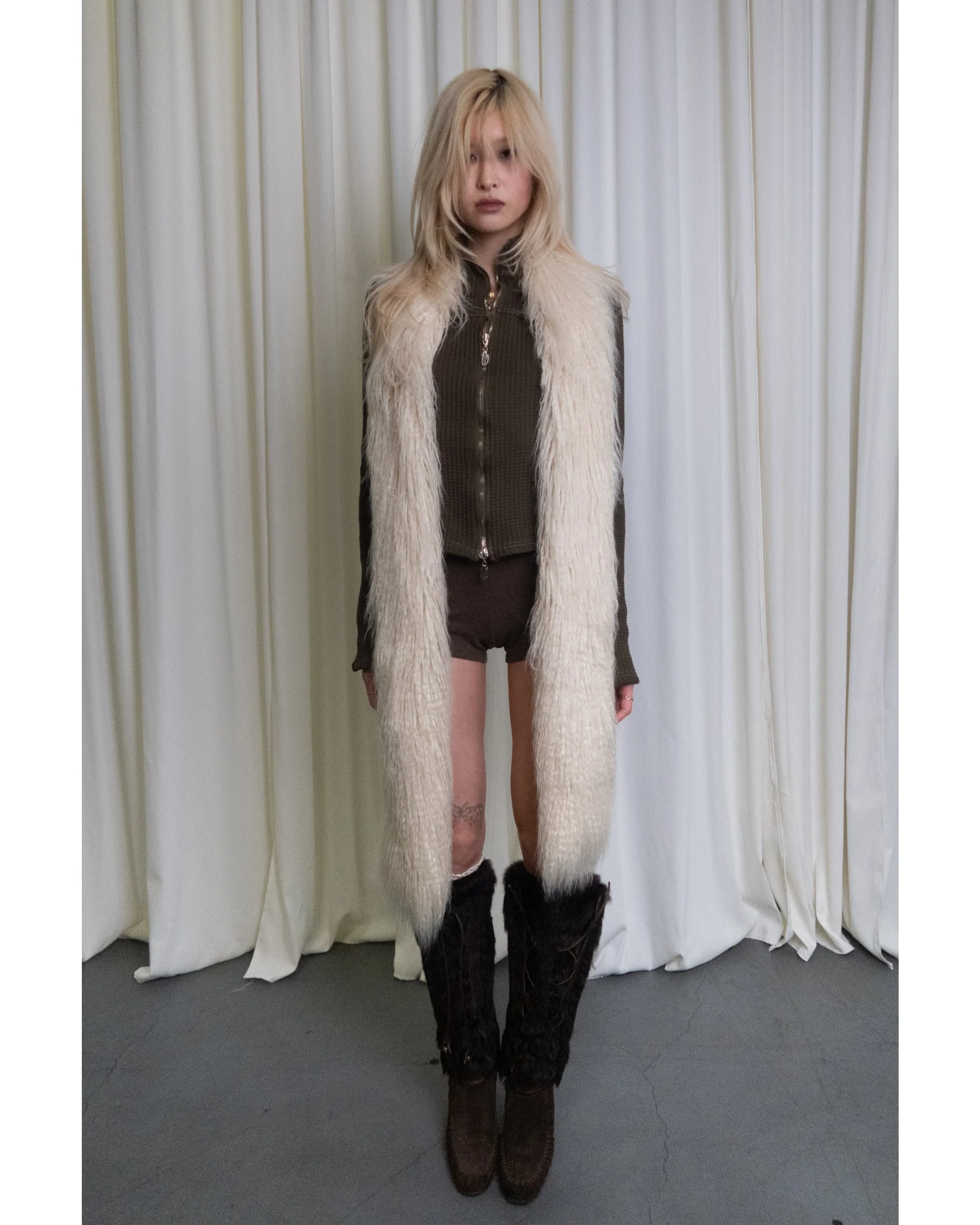 FUR SCARF - CREAM YAK - Image 2