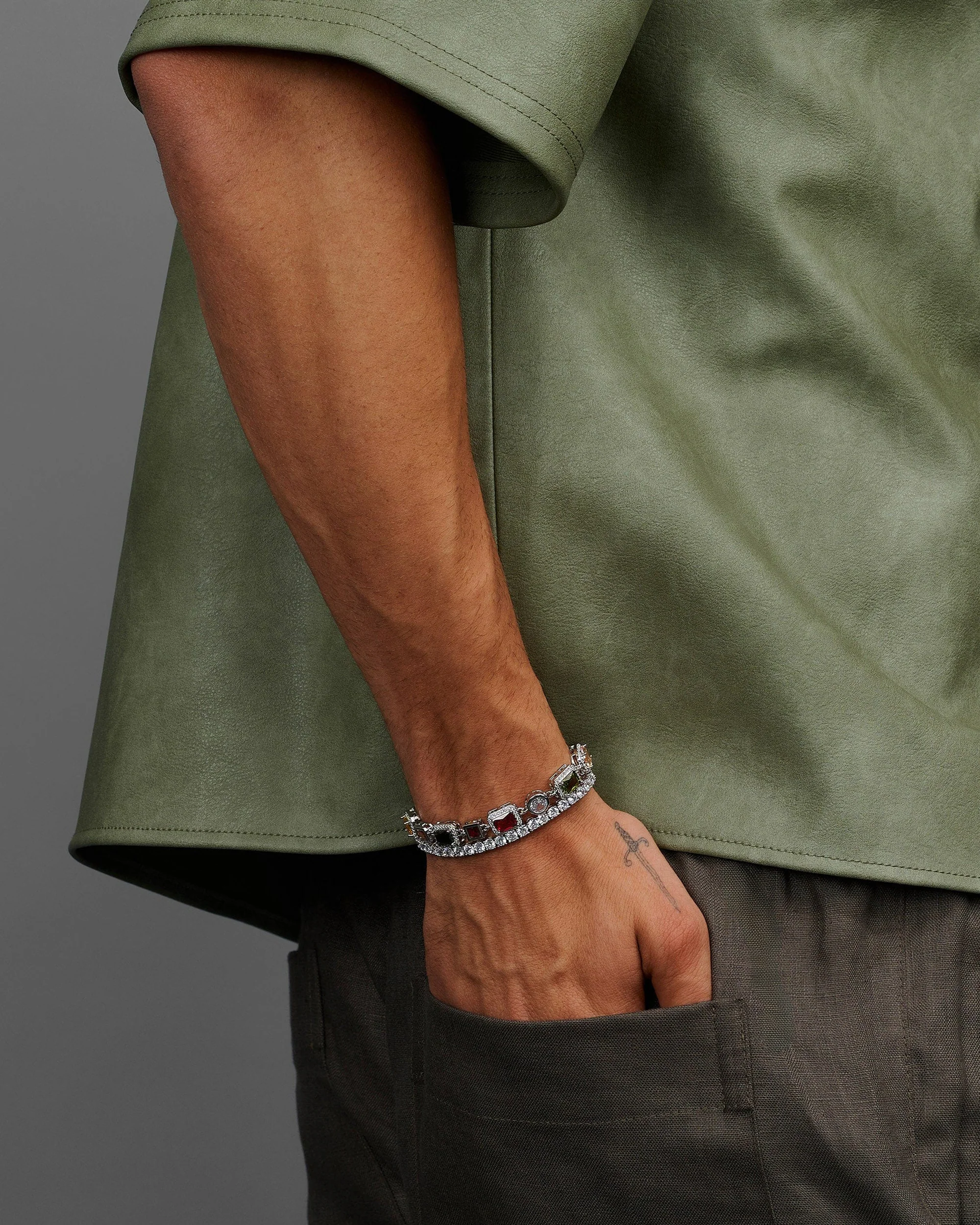 Gemstone Bracelet in Silver - Image 2
