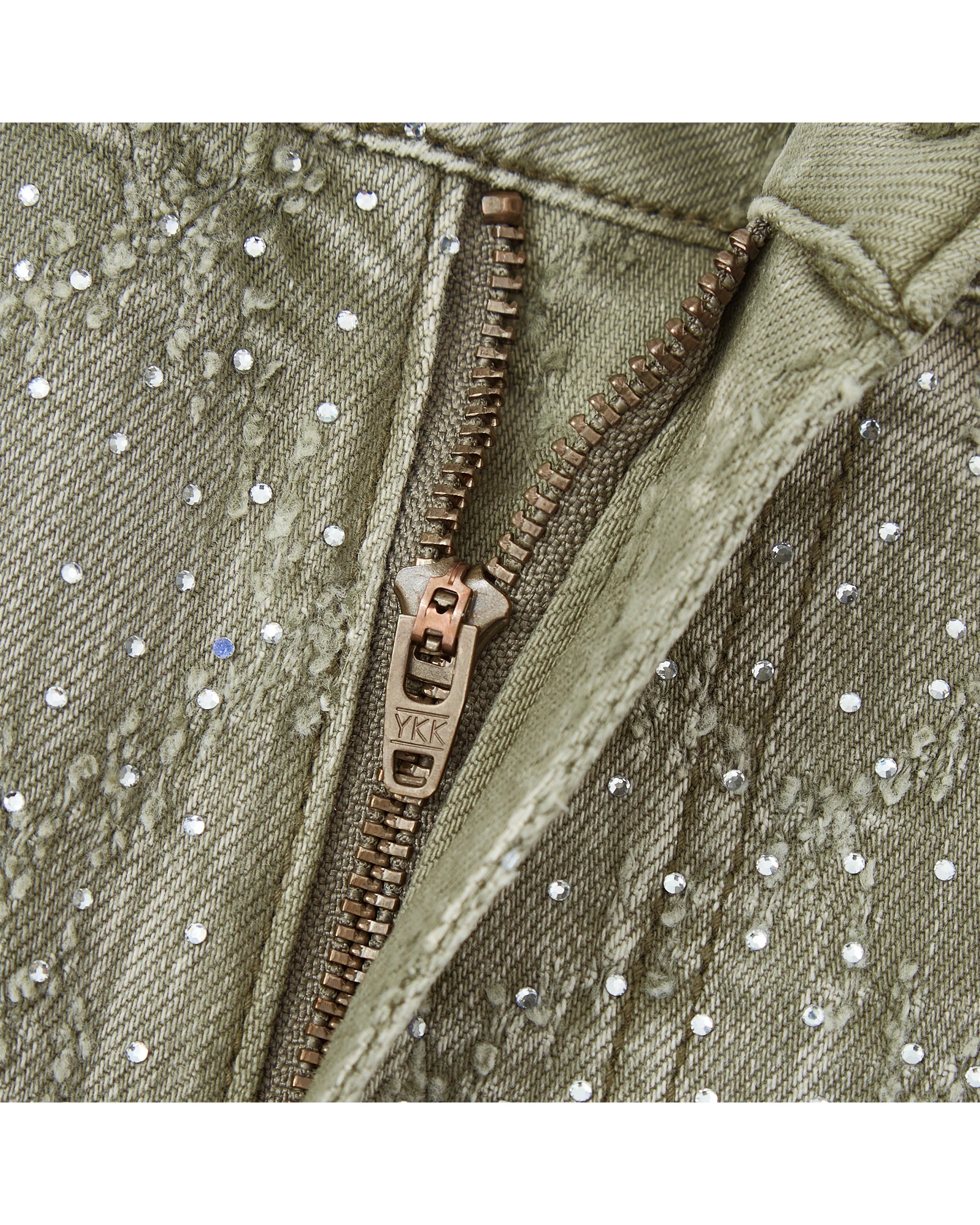 Gemstone Denim Jorts - Olive - Image 10