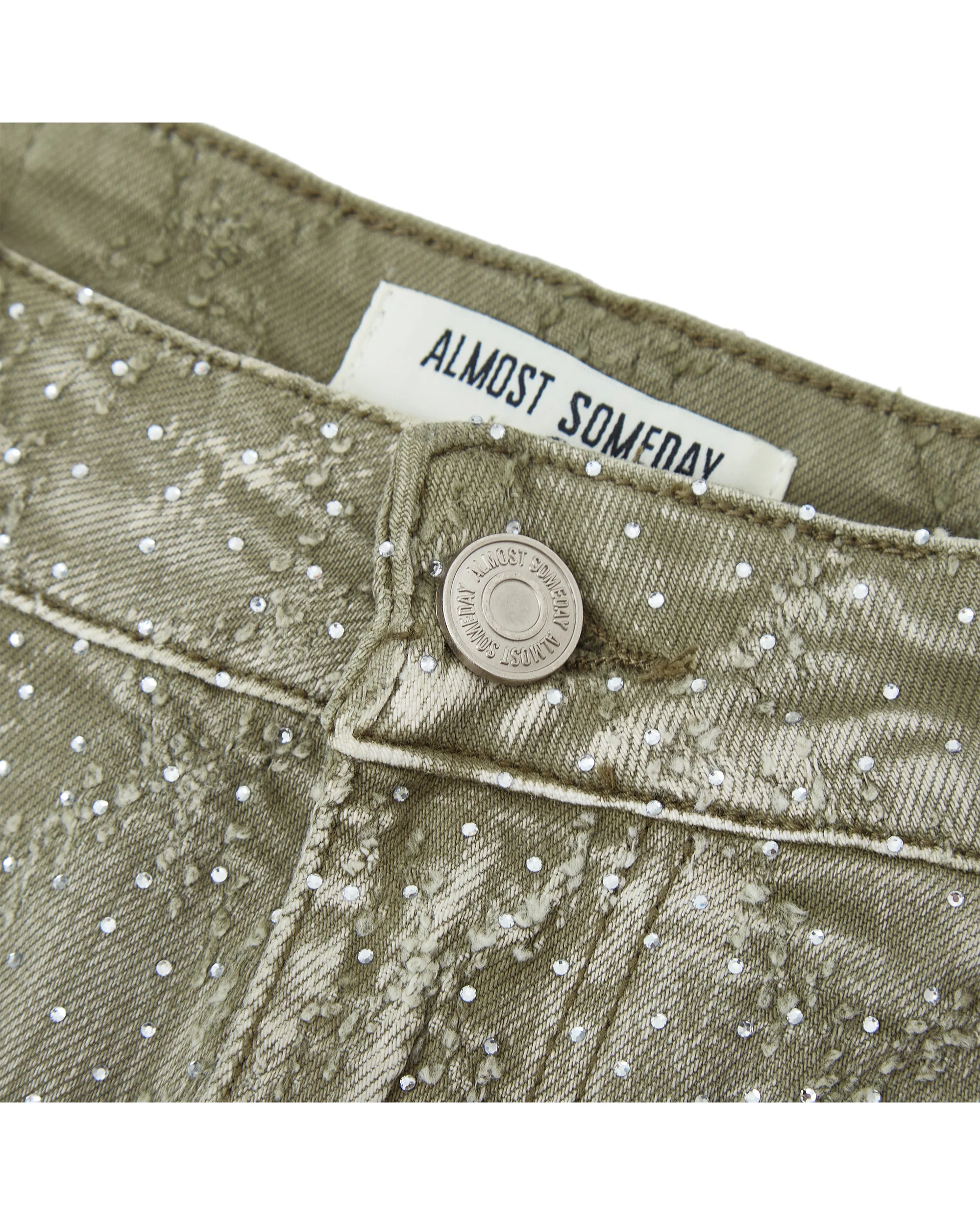 Gemstone Denim Jorts - Olive - Image 4