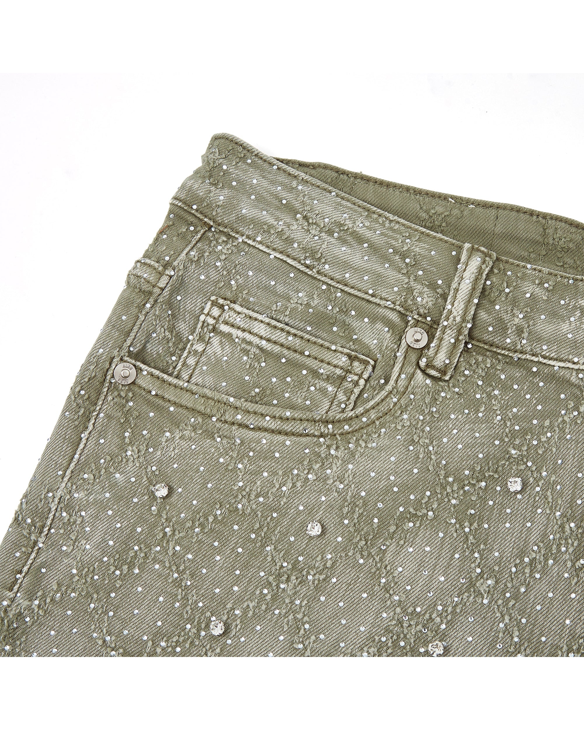 Gemstone Denim Jorts - Olive - Image 9