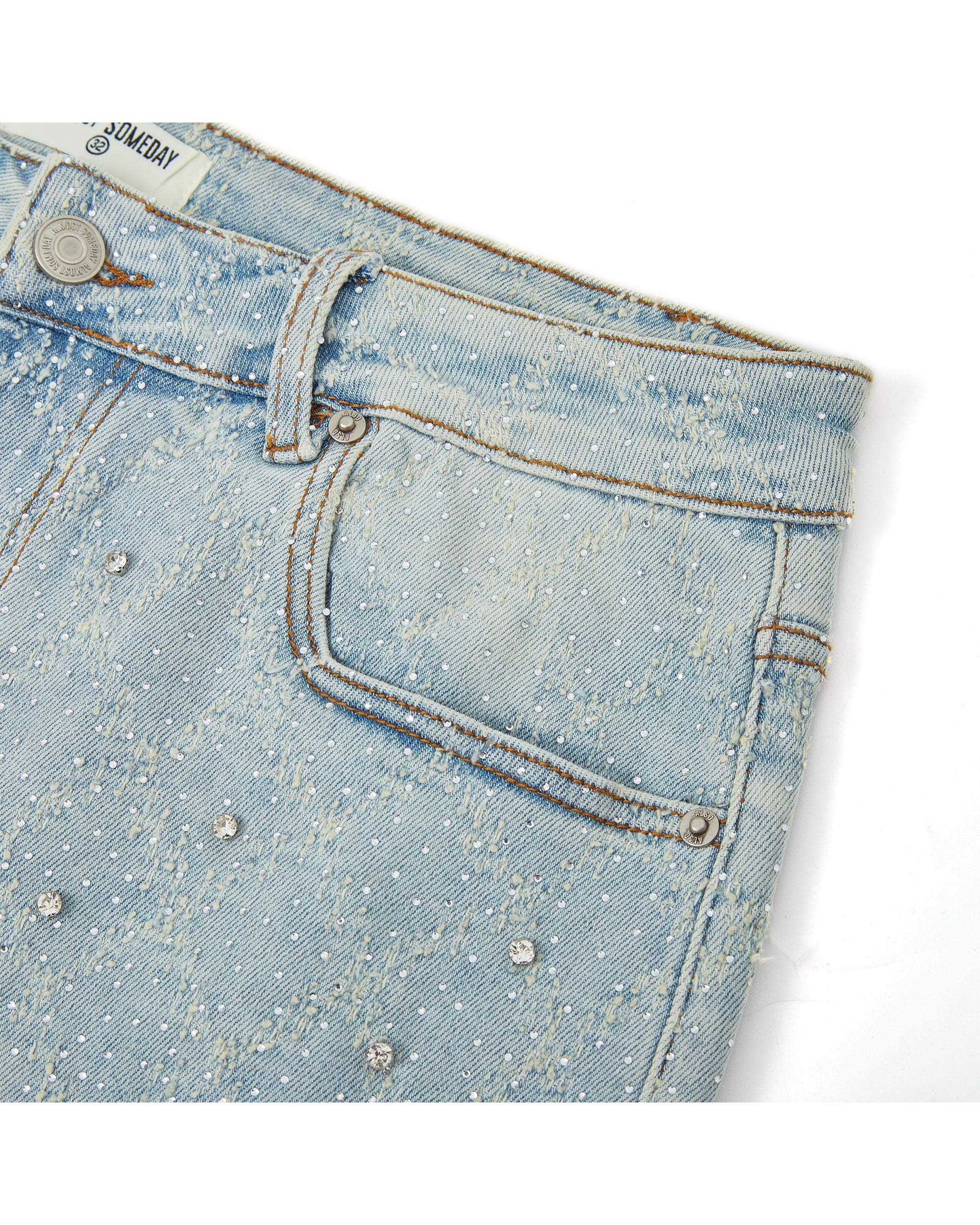 Gemstone Denim Jorts - Washed Blue - Image 6