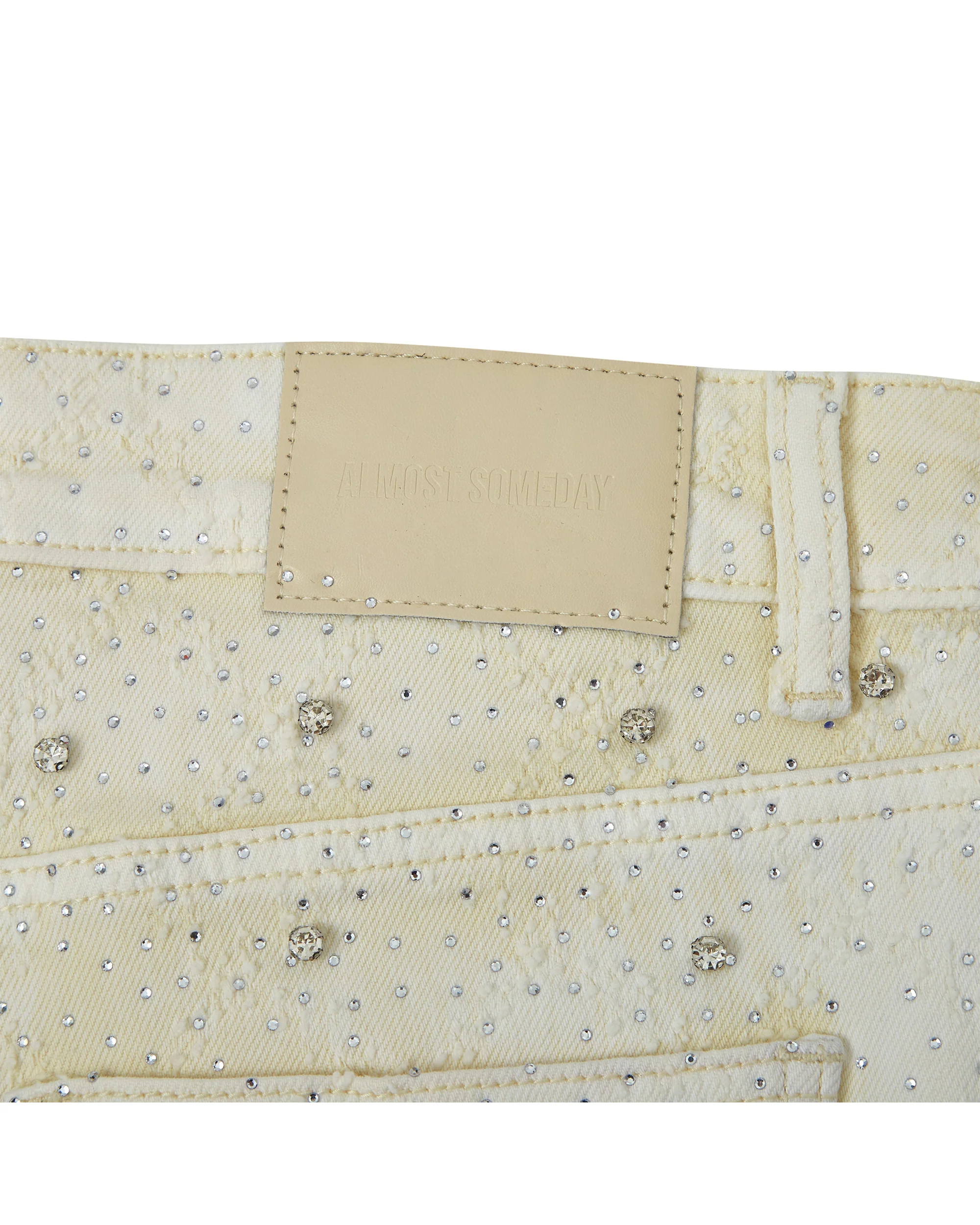 Gemstone Denim Jorts - White - Image 3
