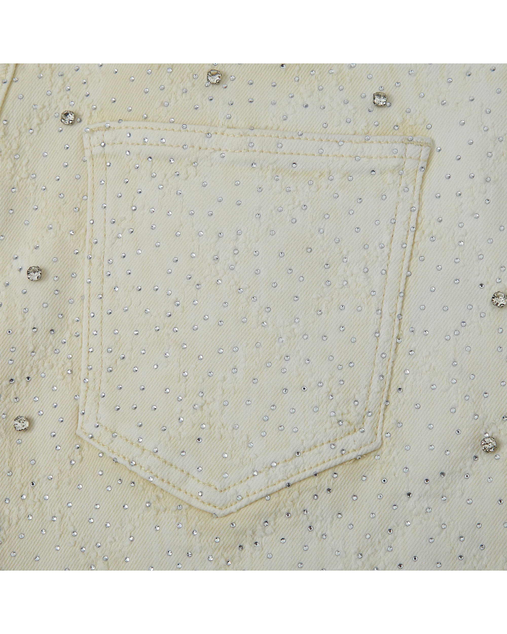 Gemstone Denim Jorts - White - Image 9
