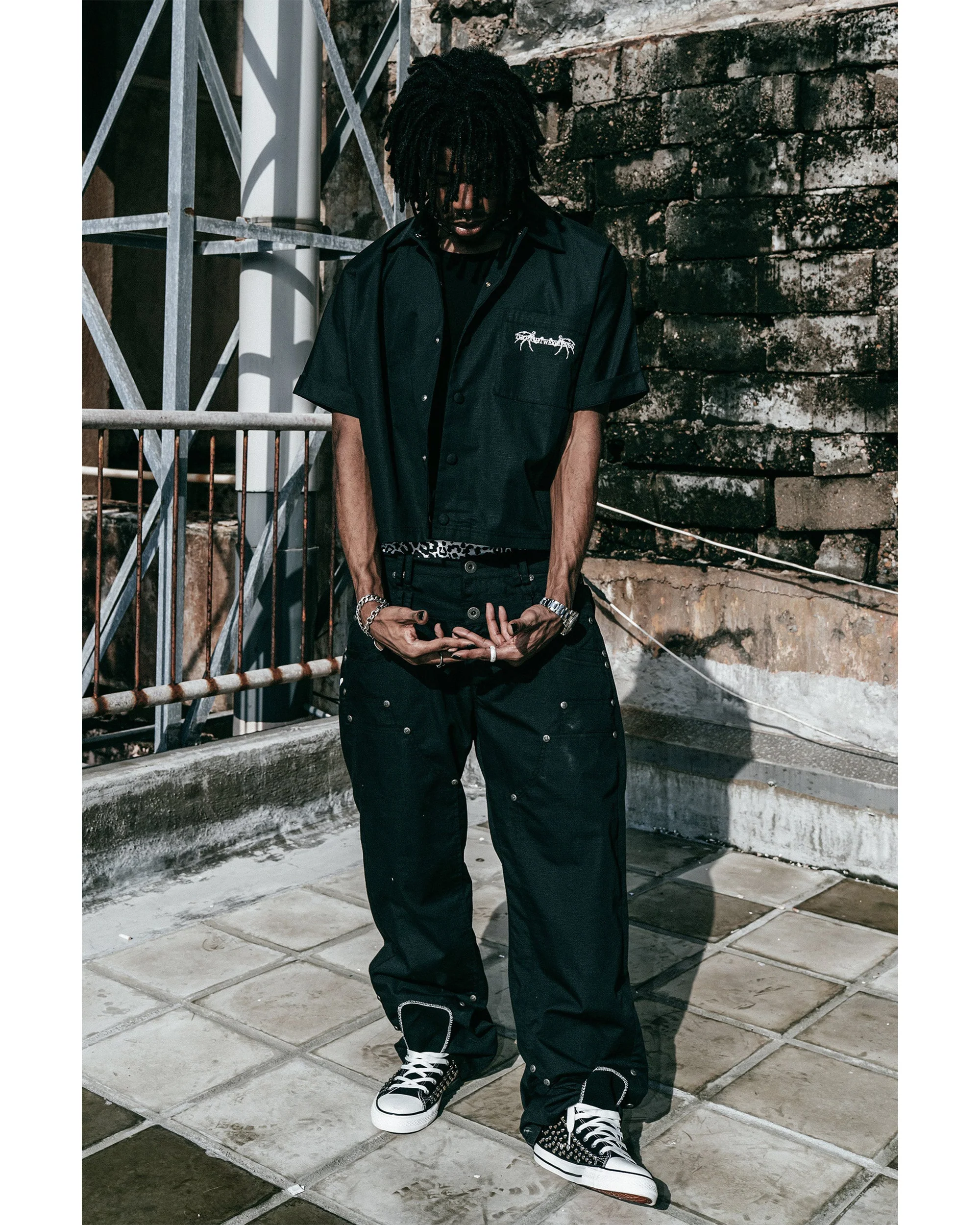 Gideon Double-Layered Workpants in Black - Image 4