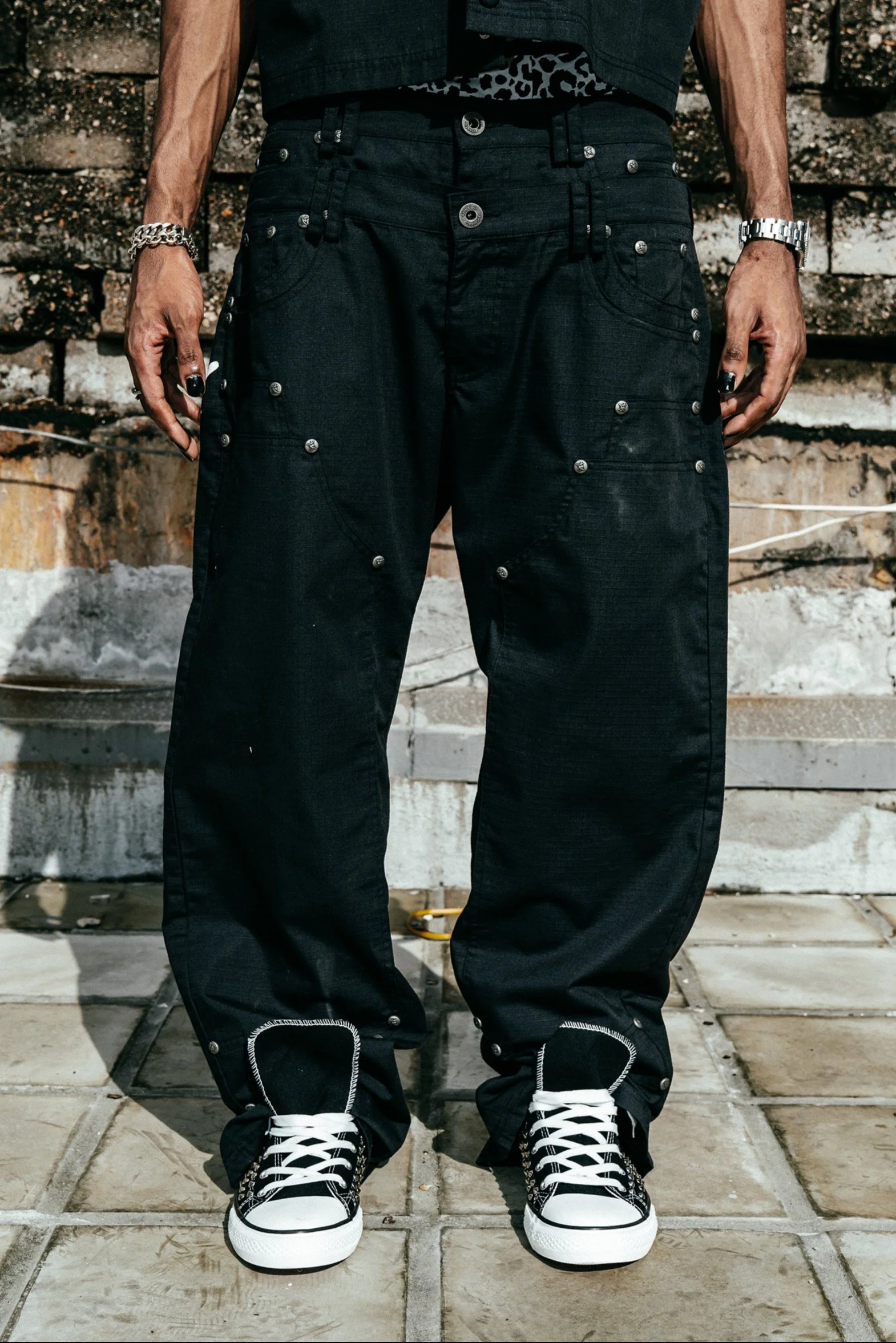Gideon Double-Layered Workpants in Black - Image 6