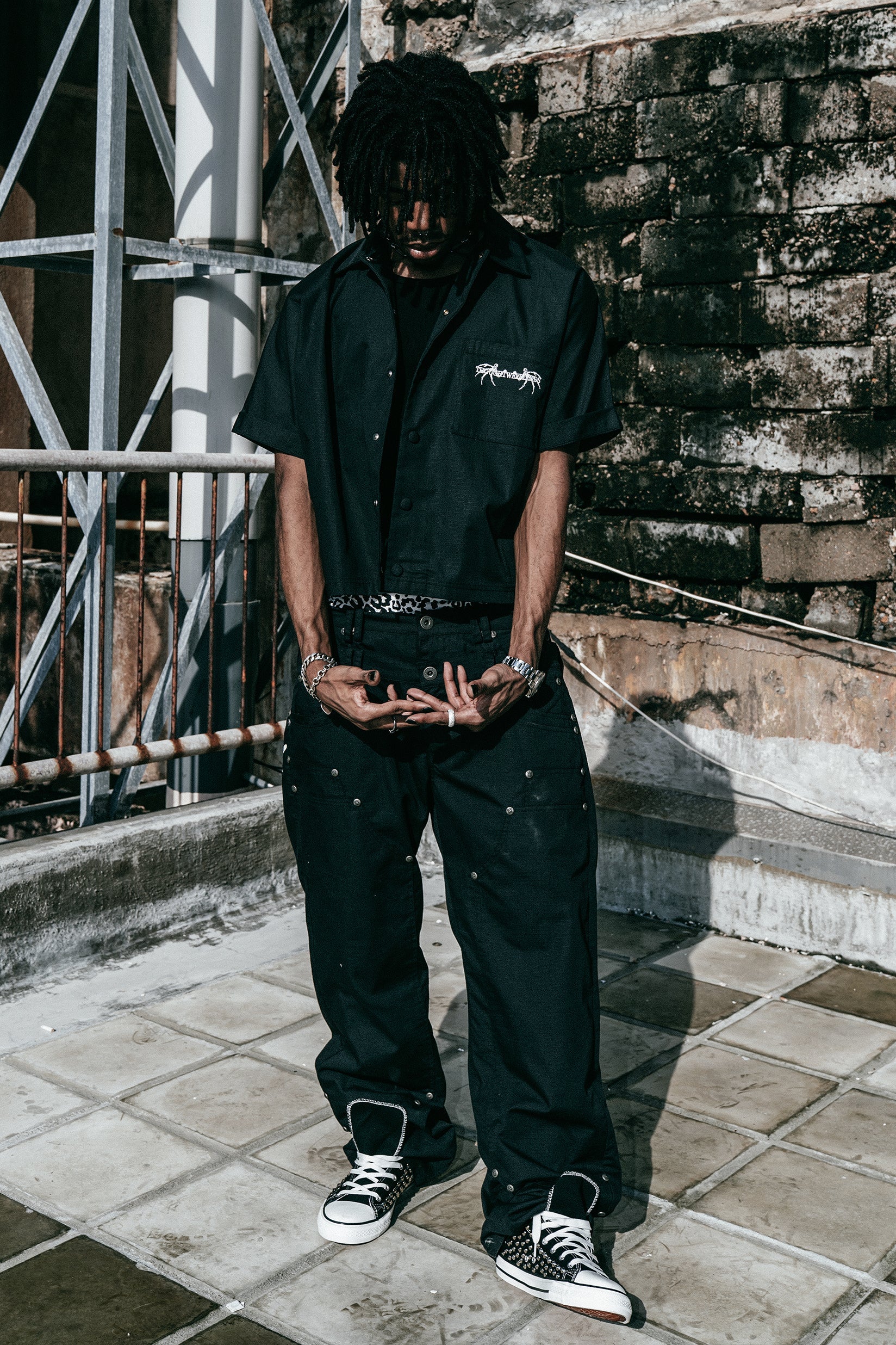 Gideon Double-Layered Workpants in Black - Image 8
