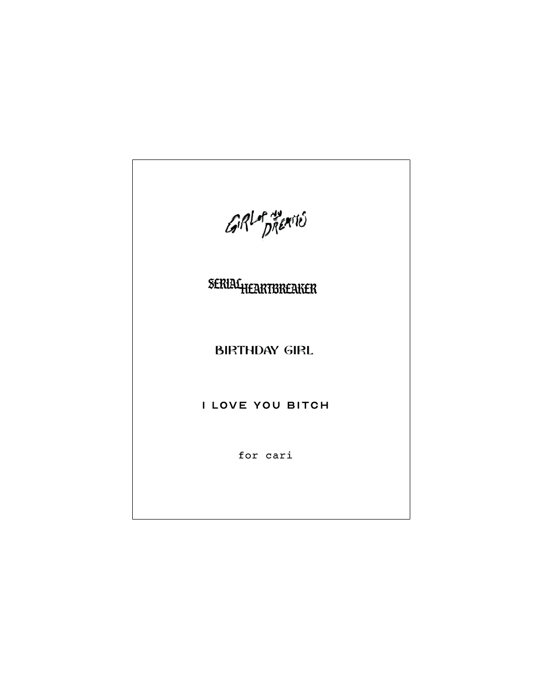Girl Of My Dreams - Temporary Tattoos