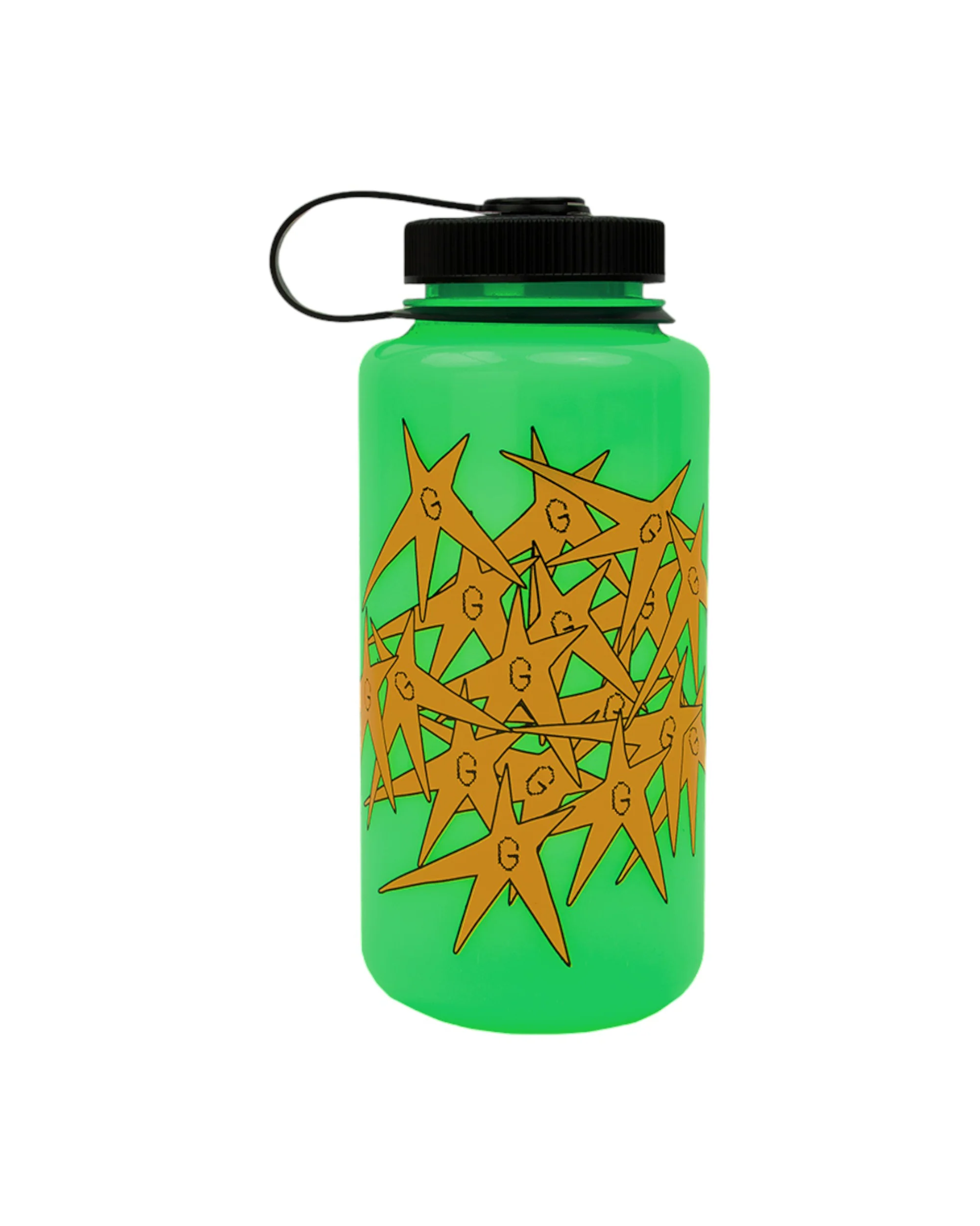 Glow Green Star Splatter Water Bottle - Image 2