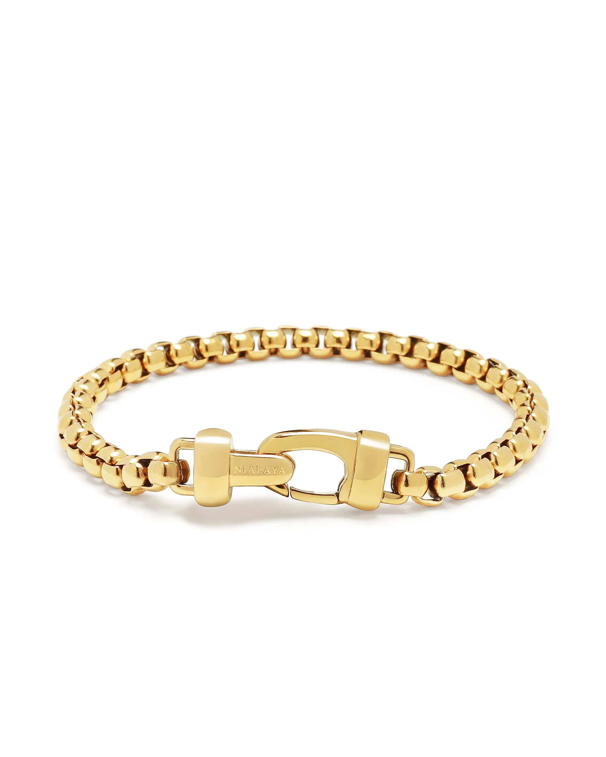 Gold Box Chain Classic Bracelet