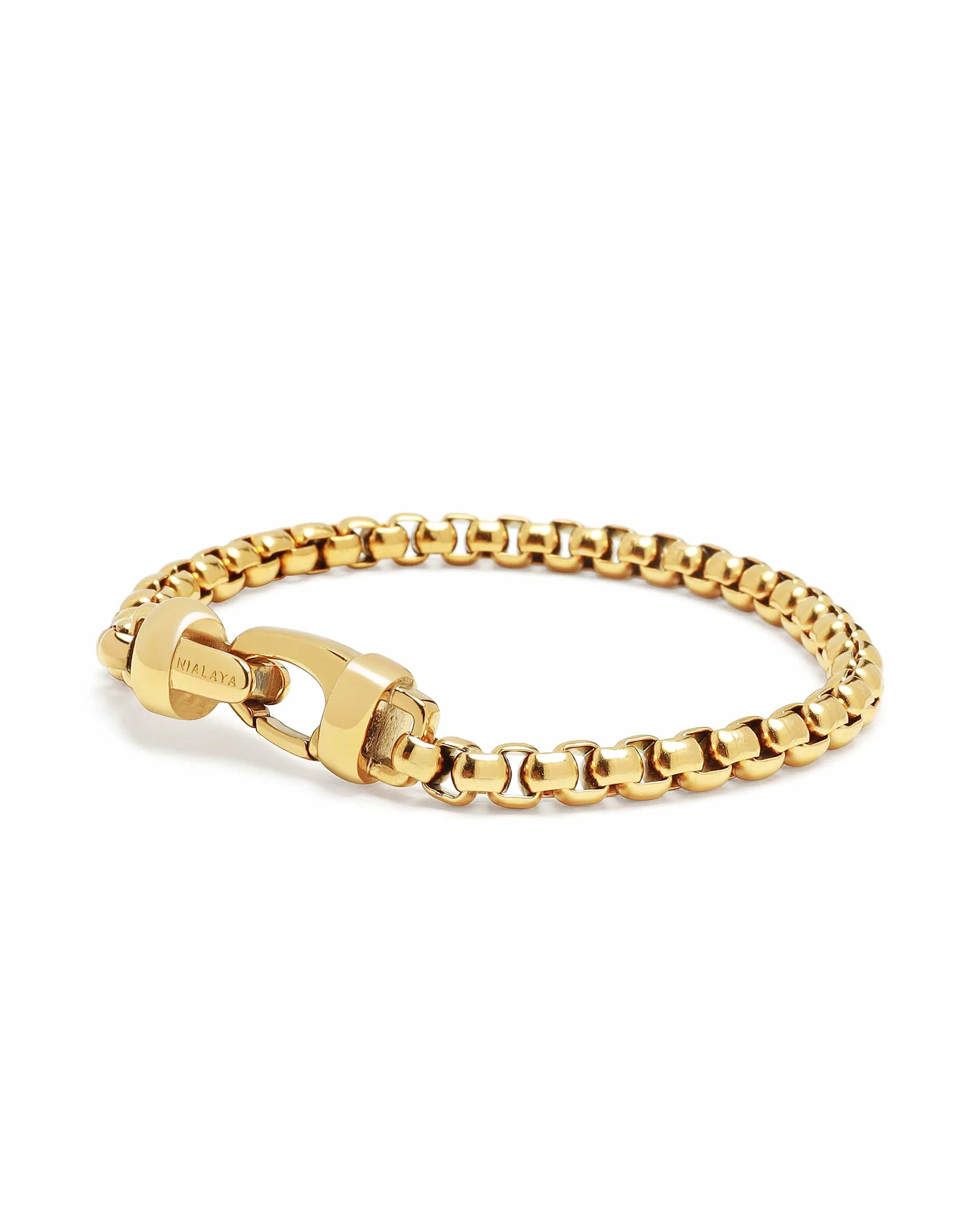 Gold Box Chain Classic Bracelet - Image 4