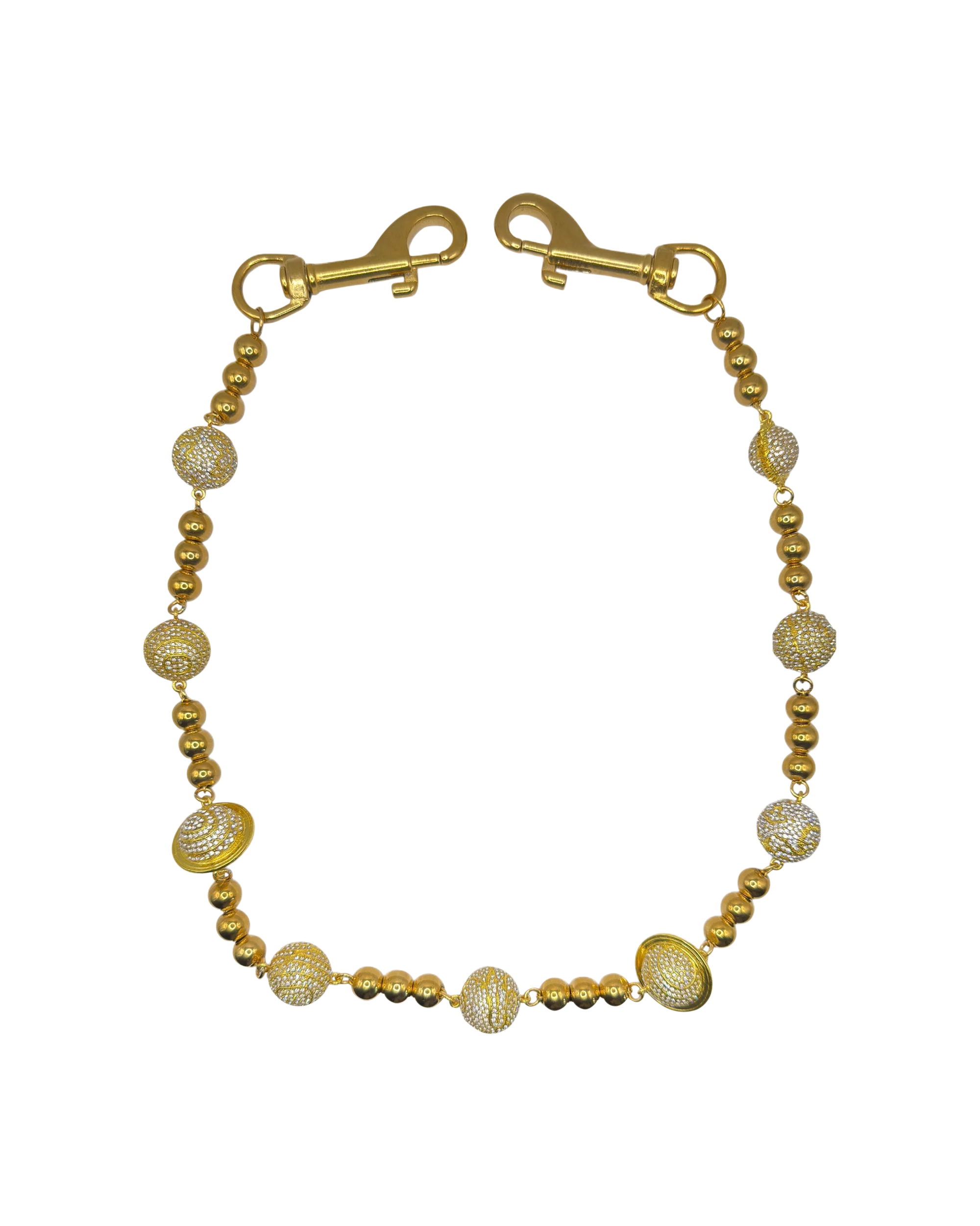 Gold Large Planet Wallet Chain - White - Image 2
