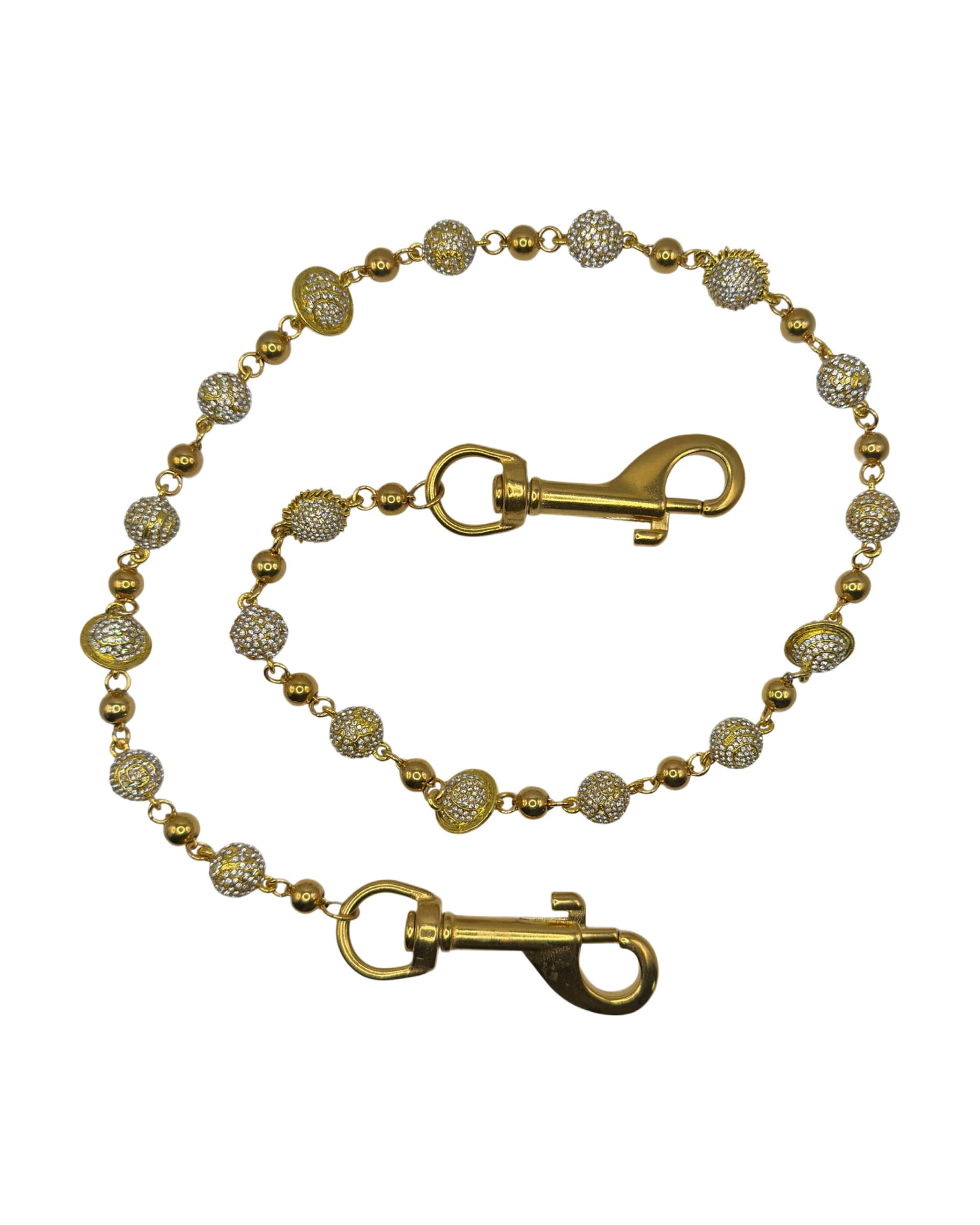 Gold Planet Wallet Chain - White